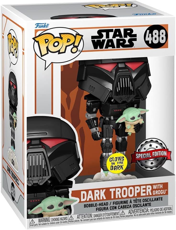 Star Wars Dark Trooper With Grogu Exclusive Funko 58286 Pop! Vinyl #488