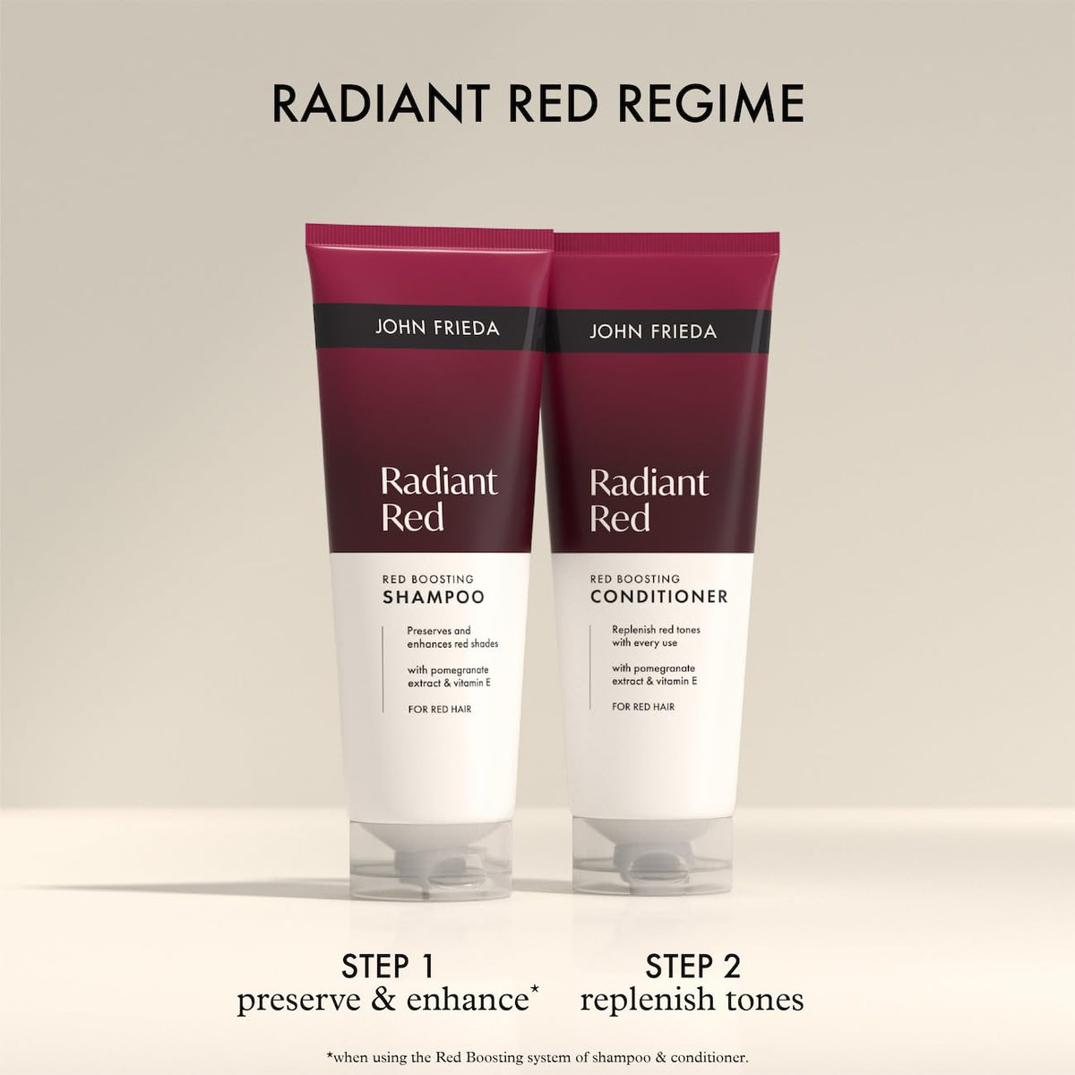 John Frieda Radiant Red Red Boosting Conditioner - Enhances Red Tones, Moisturizes, Fights Fading | 250ml 5