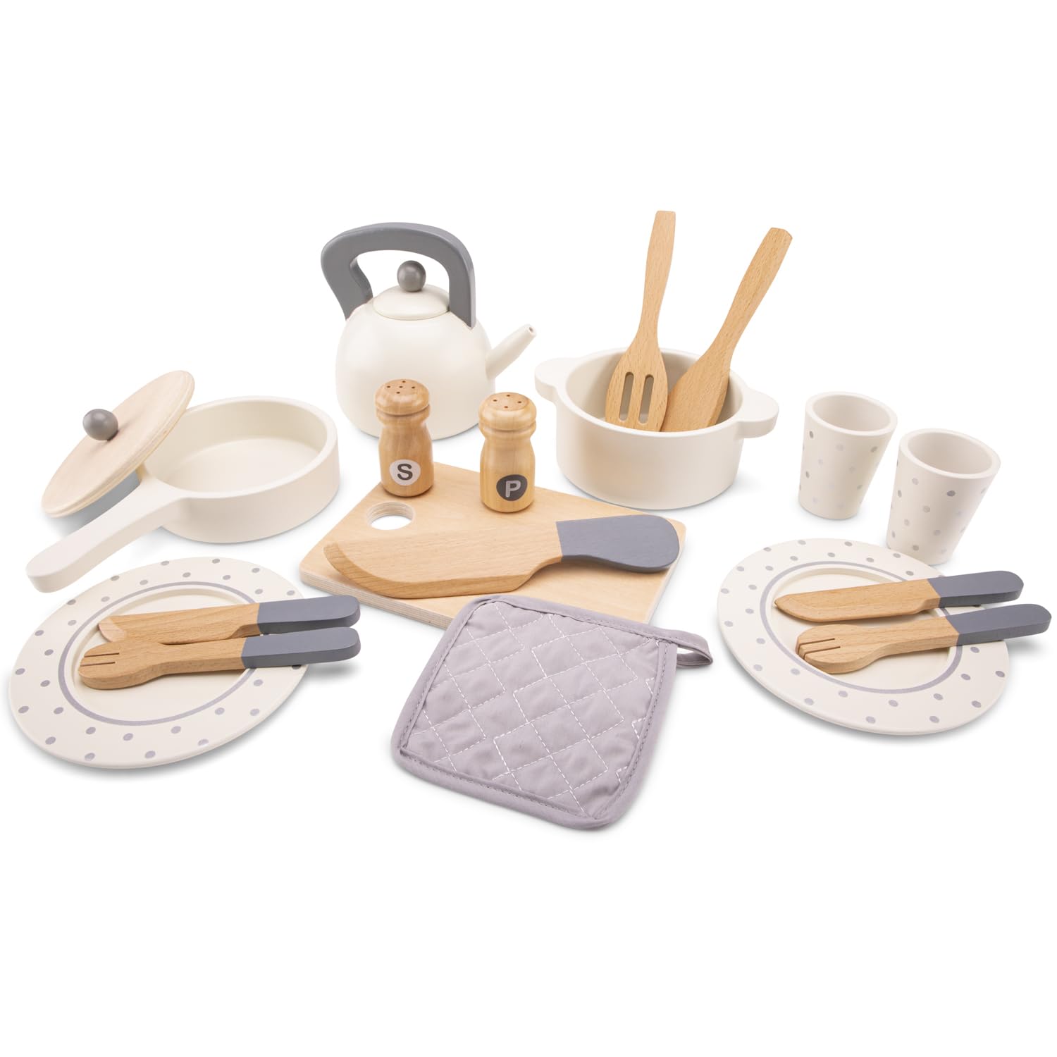 New Classic Toys Dinner Set for Kids - Wood Material