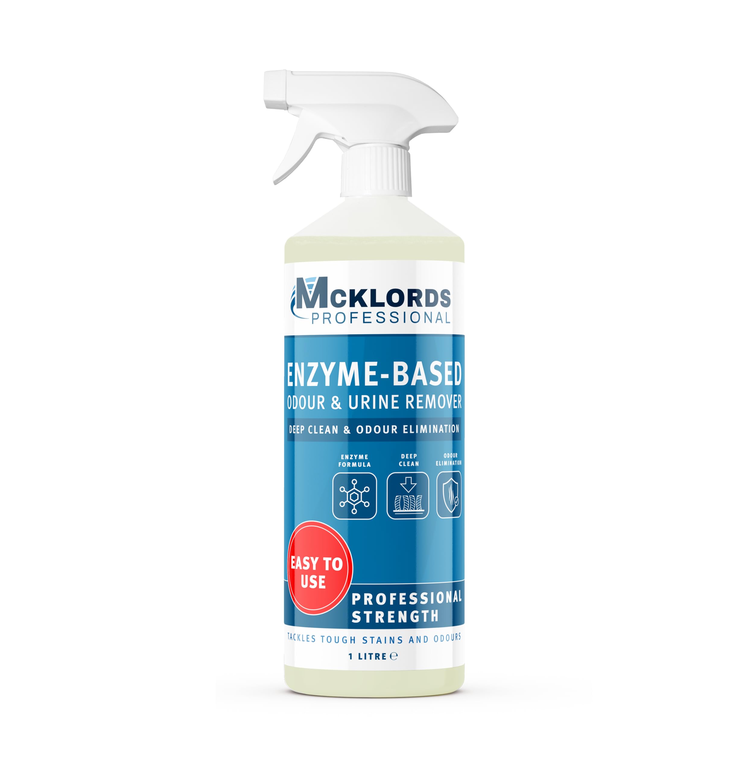 McKlords Professional Enzyme Cleaner - 1L Liquid for Carpet & Upholstery Stain Removal