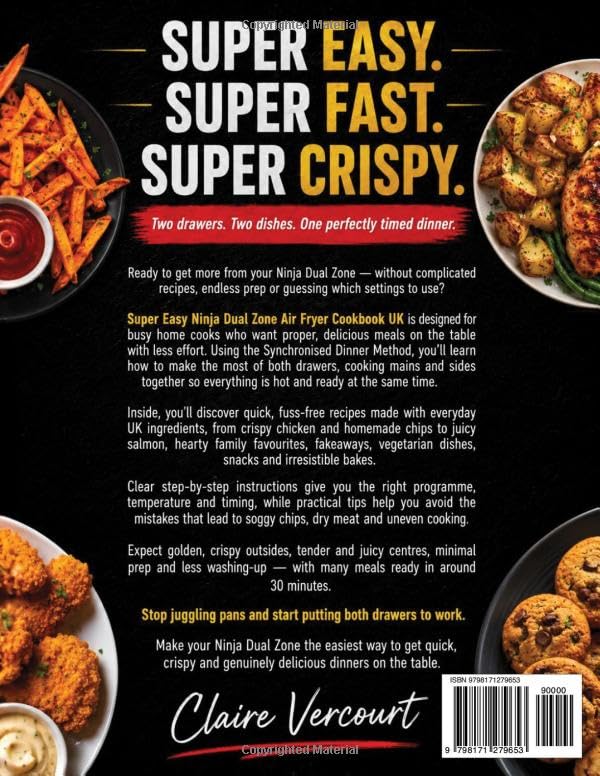 Ninja Dual Zone Air Fryer Cookbook UK - Paperback, Claire Vercourt