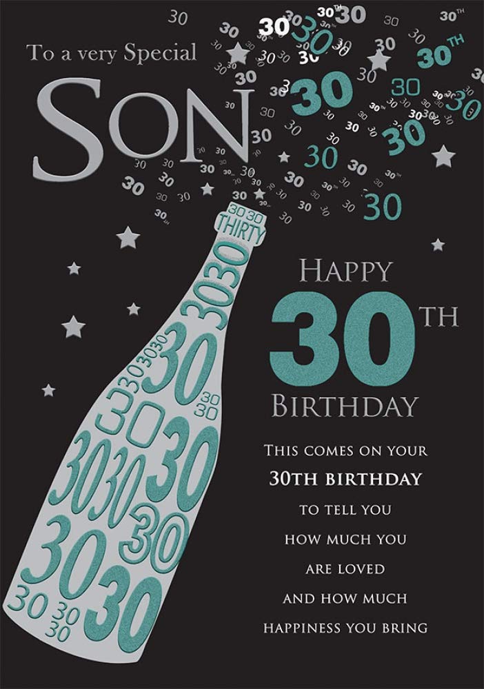 Piccadilly Greetings 30th Birthday Card for Son | 10 x 7 Inches | Green
