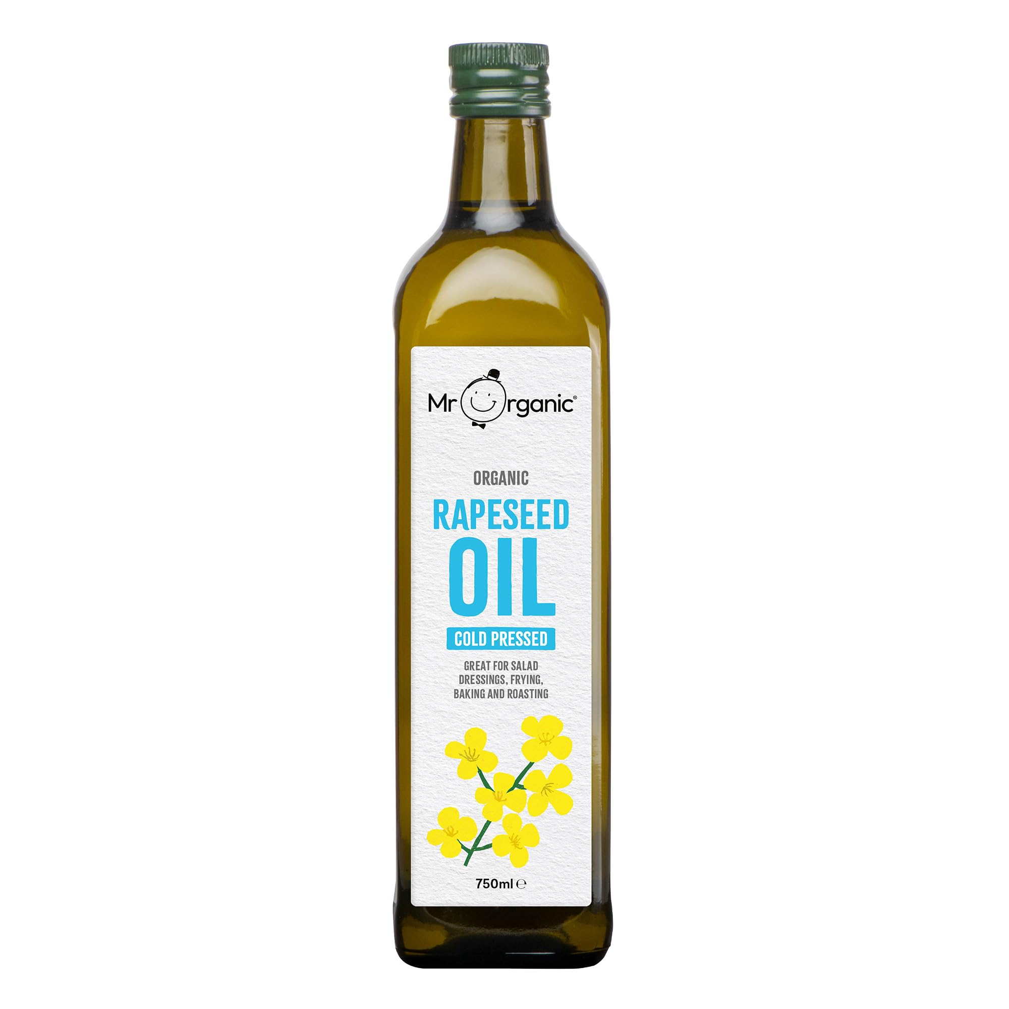 Mr Organic Cold Pressed Rapeseed Oil - Organic, Vegan, High Smoke Point | 750ml 1