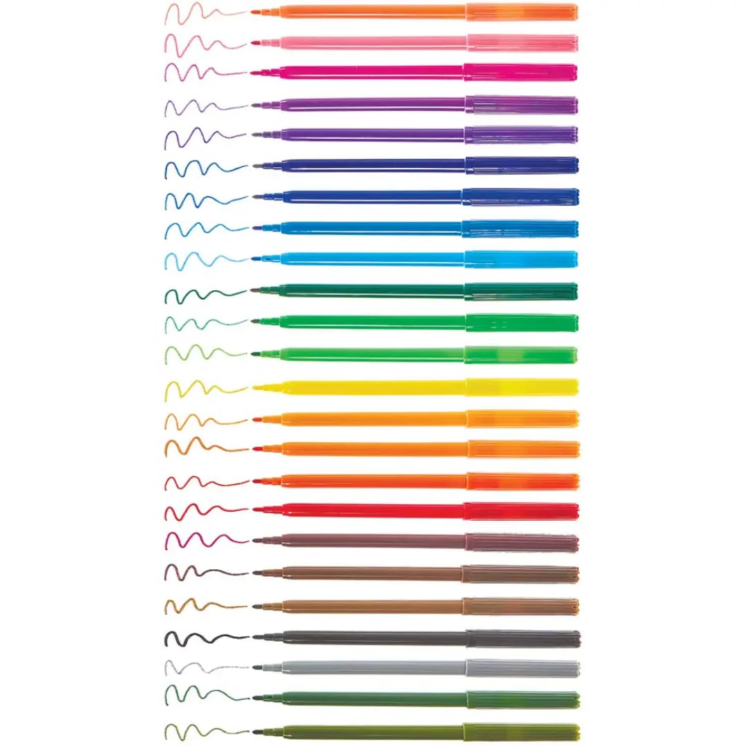 Baker Ross AW345 Fine Tip Fibre Tip Pens Bumper Pack - 24 Assorted Colours 2