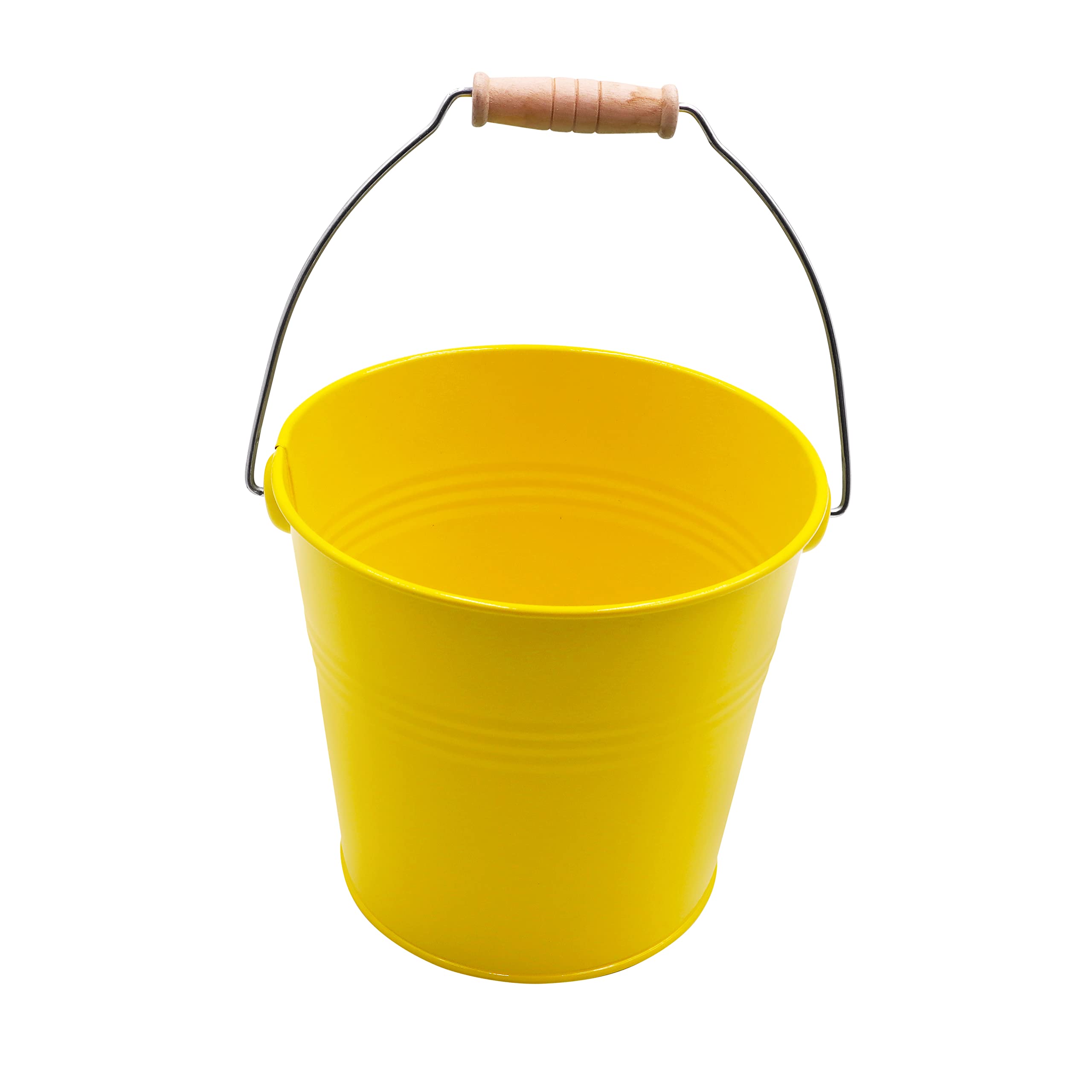 Craftplay Young Gardener's Bucket - Bright Yellow | 1.5 Litre Capacity | Forged Metal