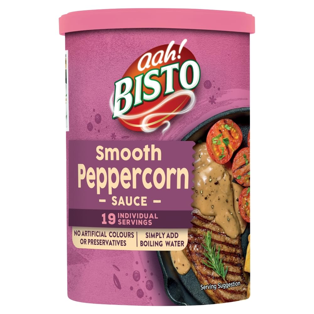 Bisto Deliciously Smooth Peppercorn Sauce Mix - Creamy Texture | Vegetarian Friendly | 170 g Drum 2