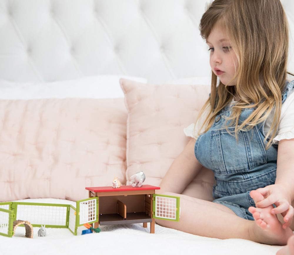 SCHLEICH Farm World Rabbit Hutch Playset - 8-Piece Animal Set for Imaginative Farm Play 3