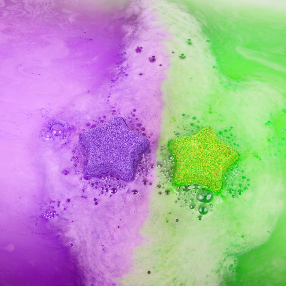 ZIMPLI Baff Bombz - 12 Pack Star Bath Fizzers for Colourful, Moisturising Fun | UK Made
