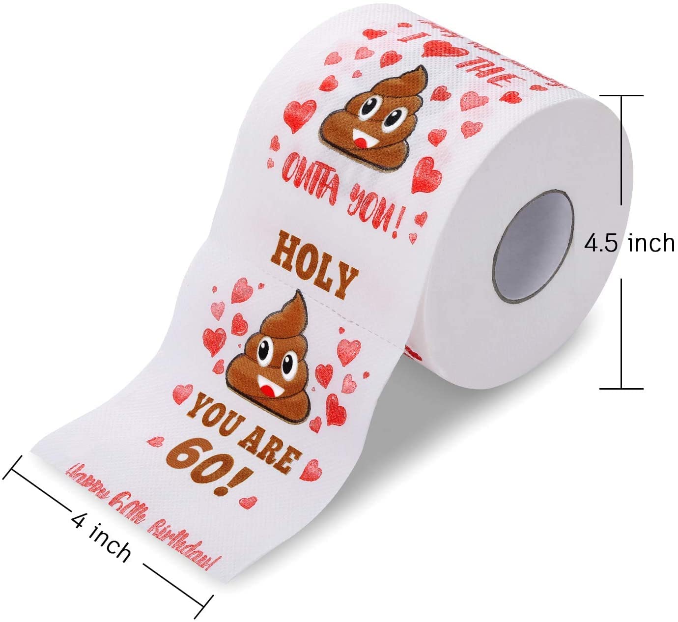 AOZITA 60th Birthday Gag Toilet Paper - 380 Sheets, 3-Ply, Biodegradable | Gift Box Included 3