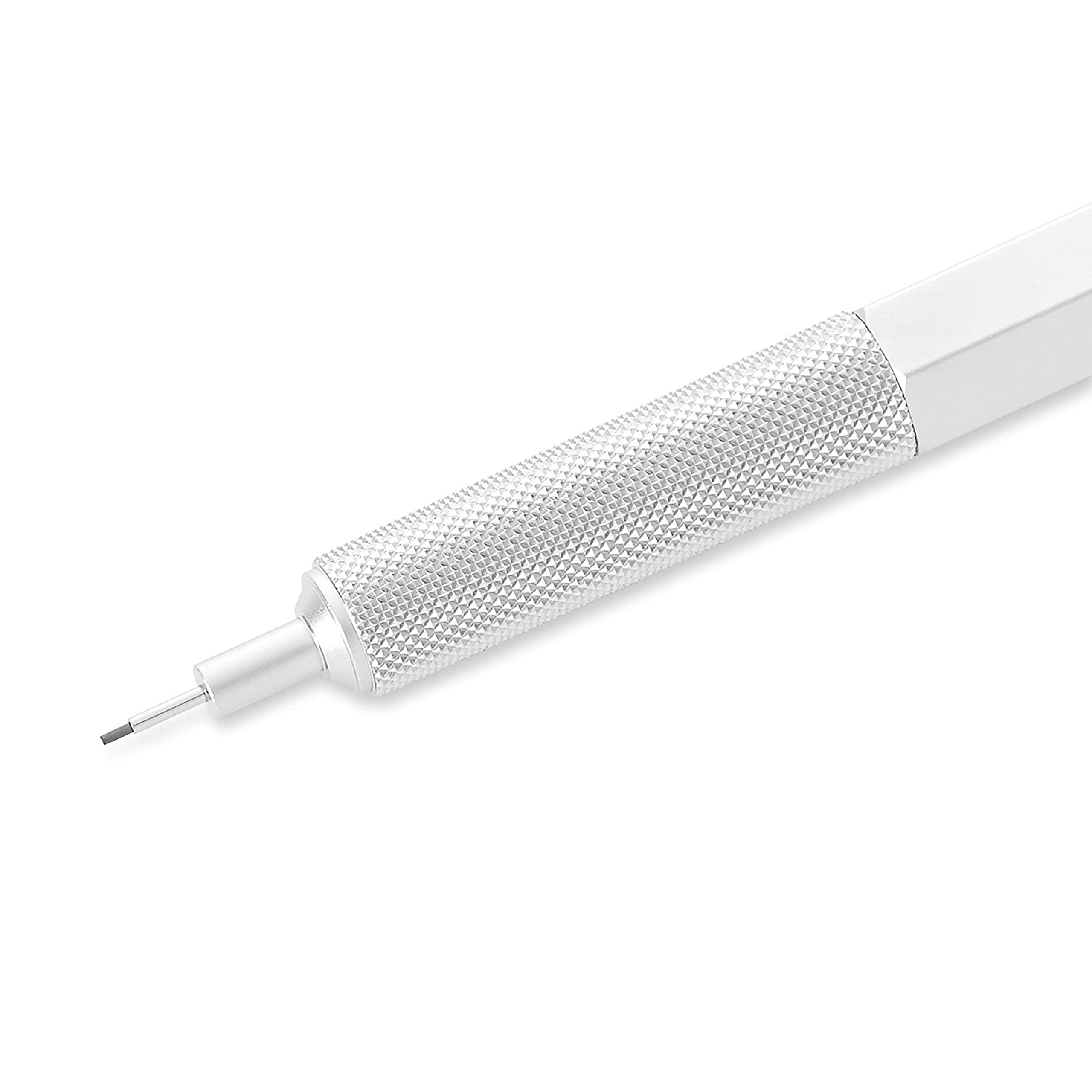 rOtring 600 Mechanical Pencil - 0.5 mm Line Size | Silver All-Metal Body | Knurled Grip