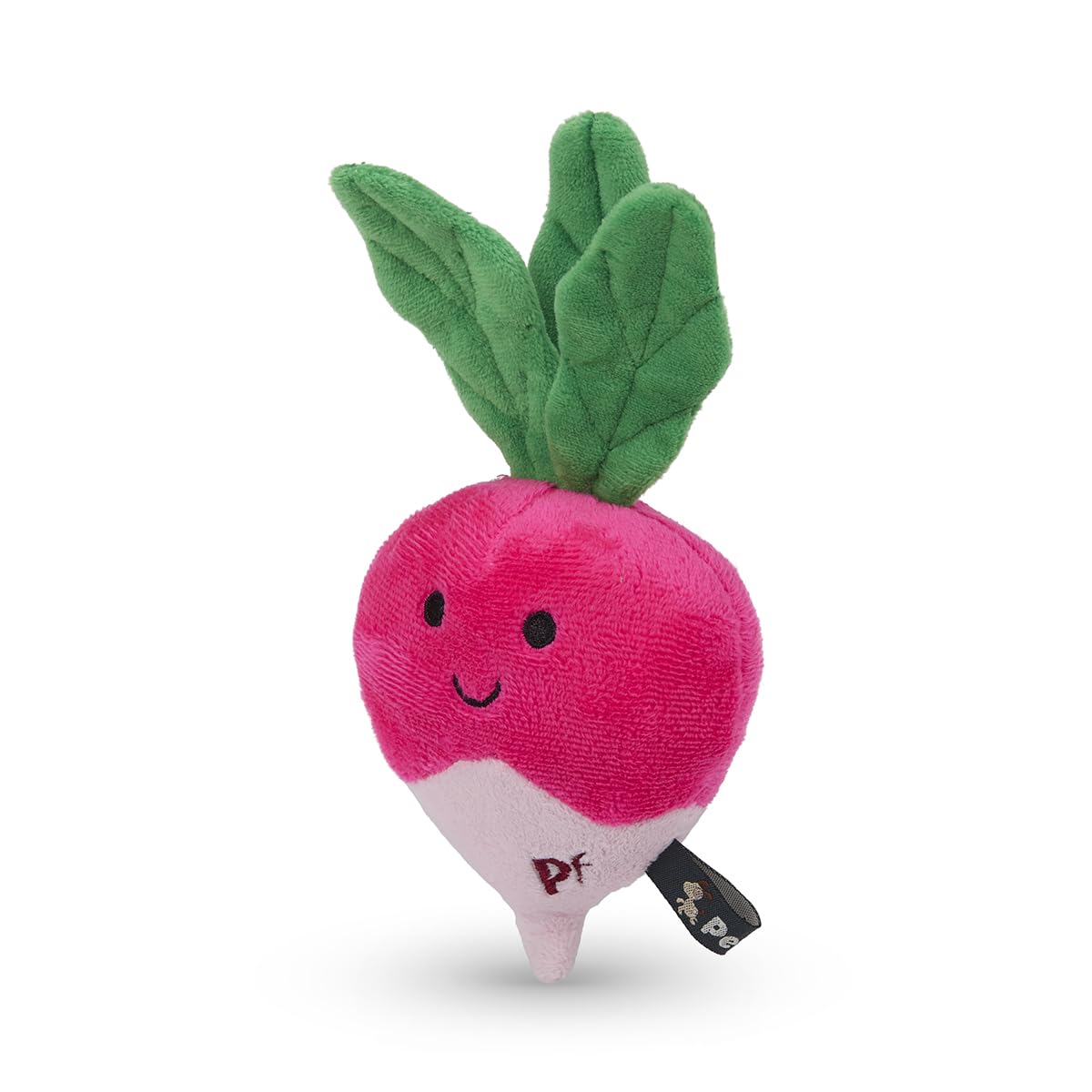 Petface Reuben Radish Plush Dog Toy - Squeaker & Crinkle Leaves | Polyester | Pack of 1 5