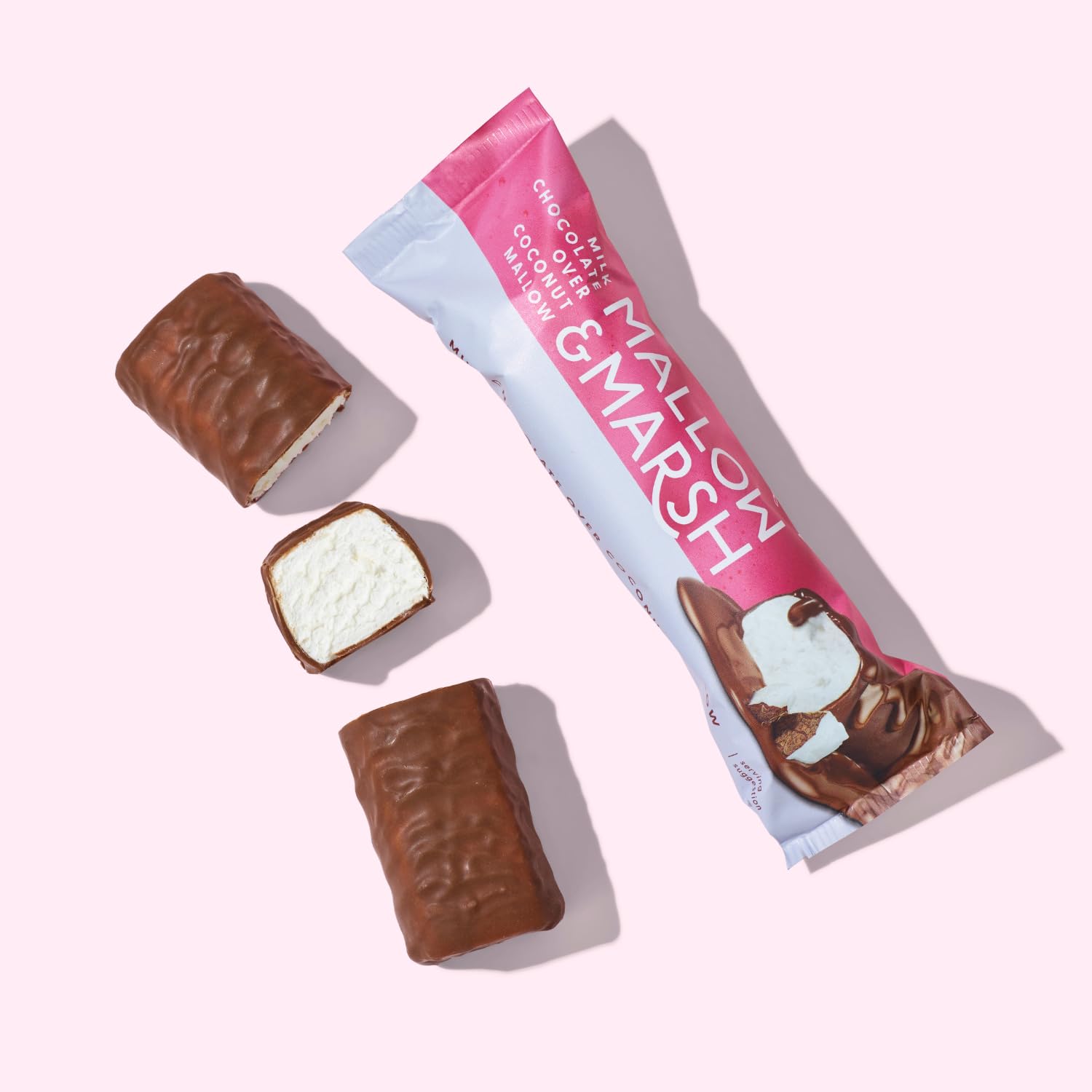 Mallow & Marsh Milk Chocolate over Coconut Marshmallow Bar - 12 x 35g Pack | Belgian Fairtrade Chocolate