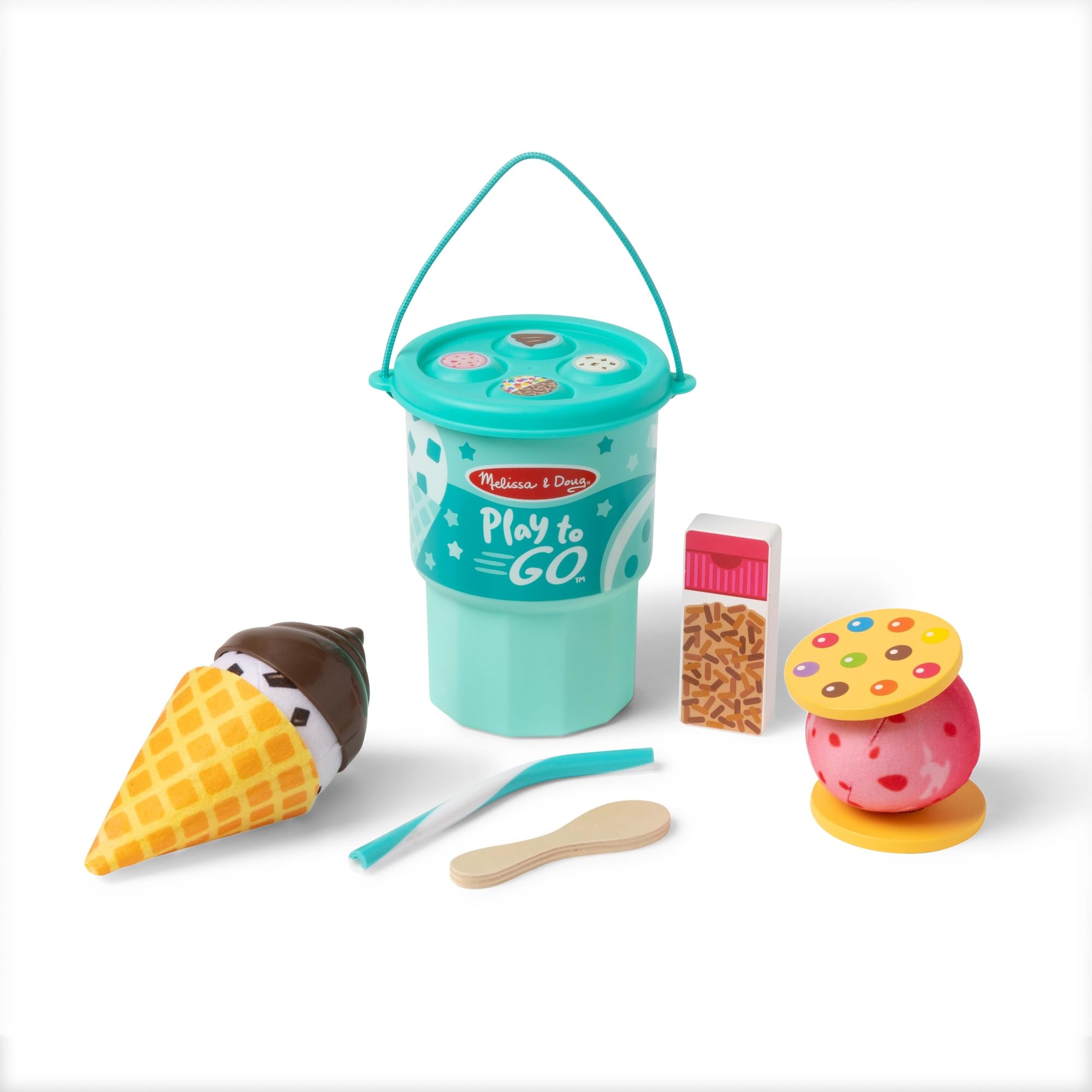 Melissa & Doug Play to Go Ice Cream Play Food Travel Toy Set - Multicolor, Wood, Ages 3+ 1
