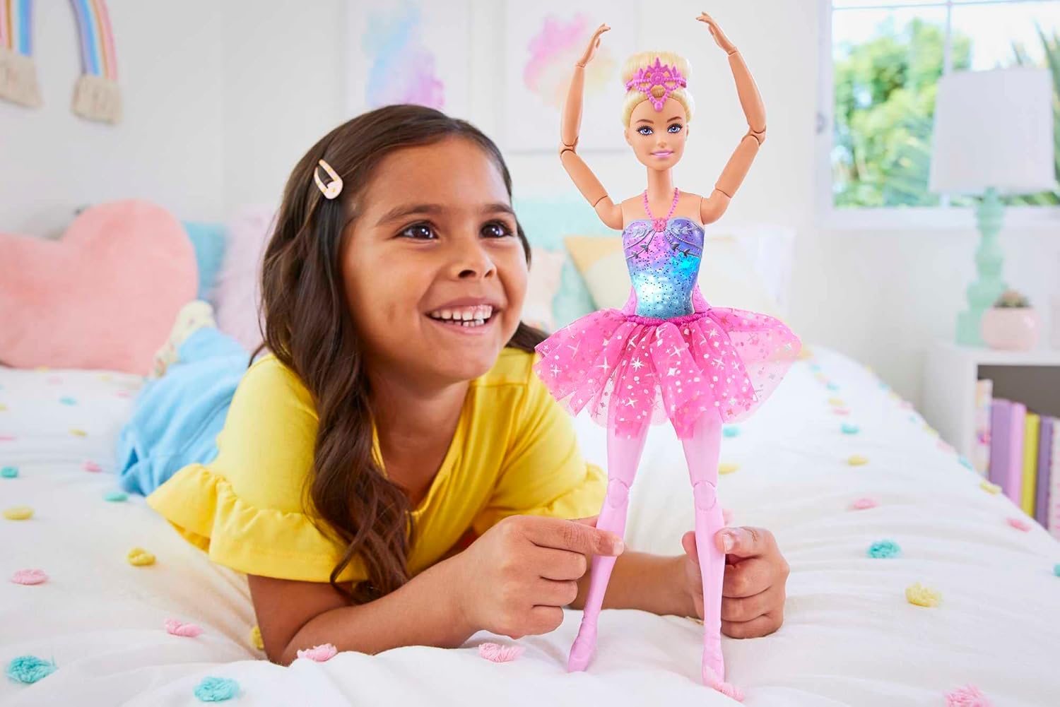 Barbie Magical Ballerina Doll - Light-Up Feature, Blonde Hair, Tiara, Pink Tutu - 3 Years and Up