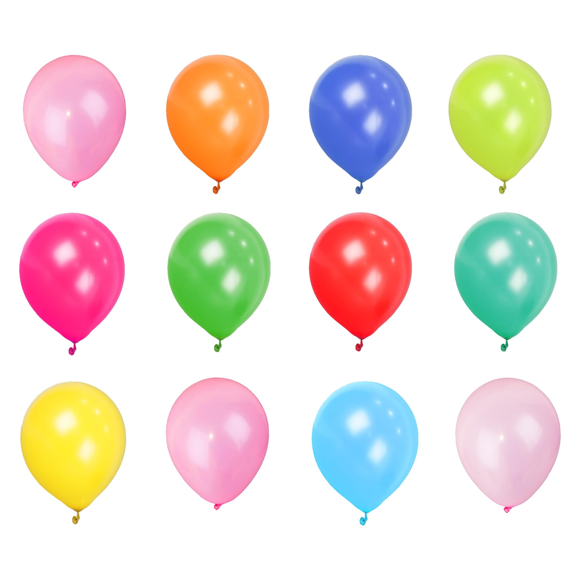 SHATCHI Rainbow Party Balloons - 100 Pack, 12 Inch Thick Latex, Biodegradable Helium Balloons 3