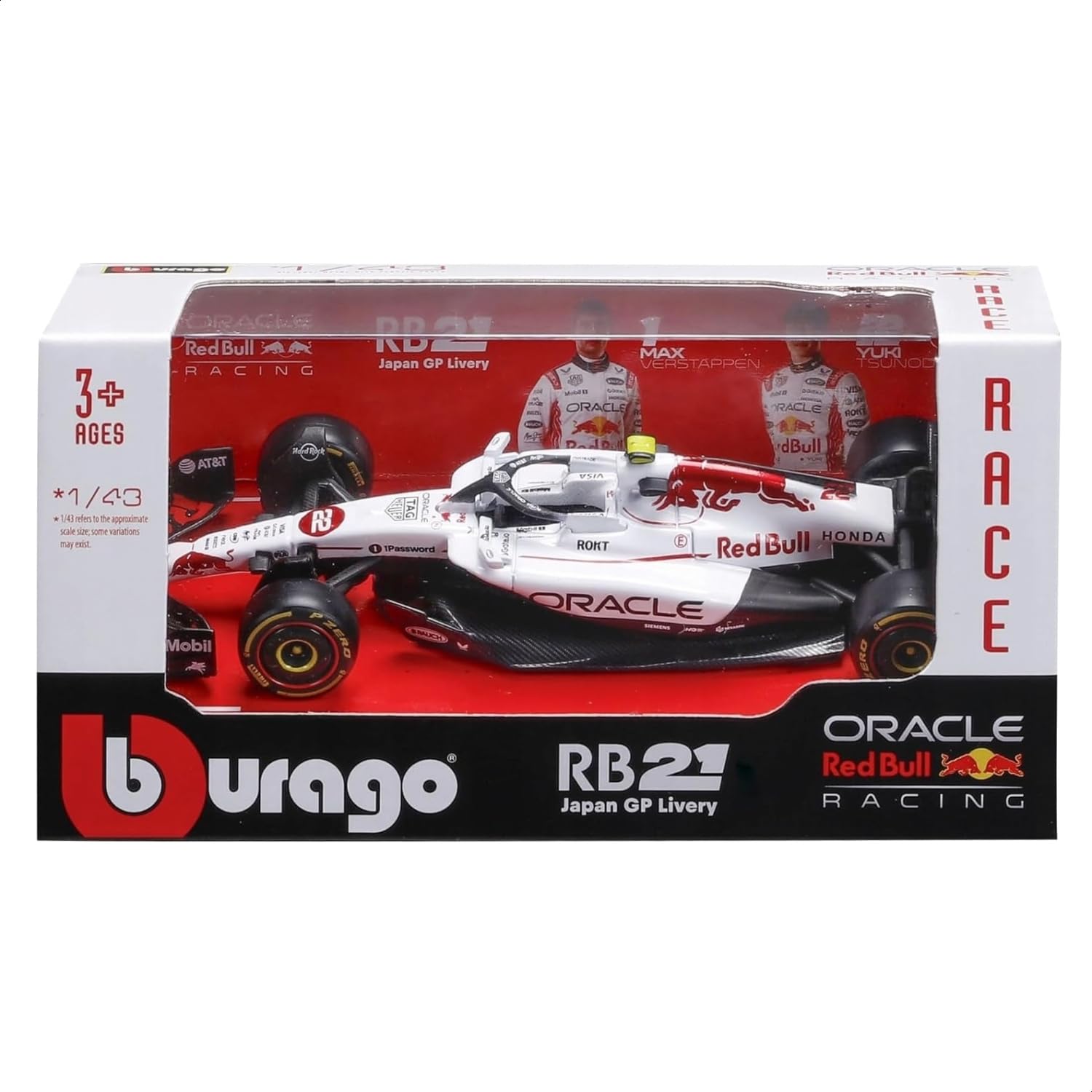 Bburago Red Bull Racing RB21 Yuki Tsunoda 1:43 Scale Die-Cast Model Car 7