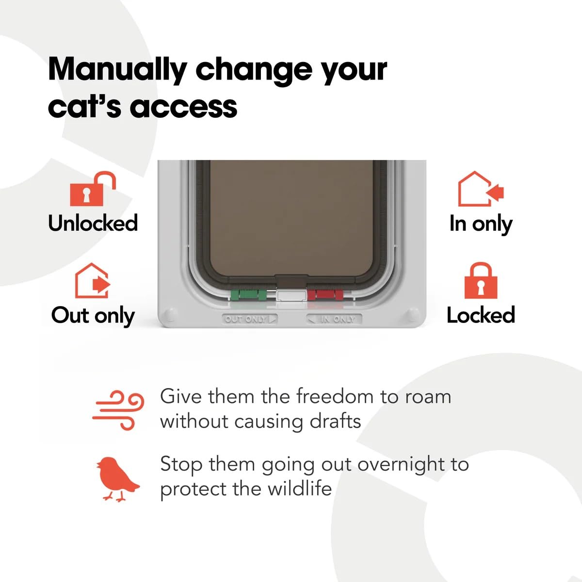 Cat Mate 4-Way-Locking Cat Flap with Door Liner | Fits up to 50mm Thick Doors | Grey 3