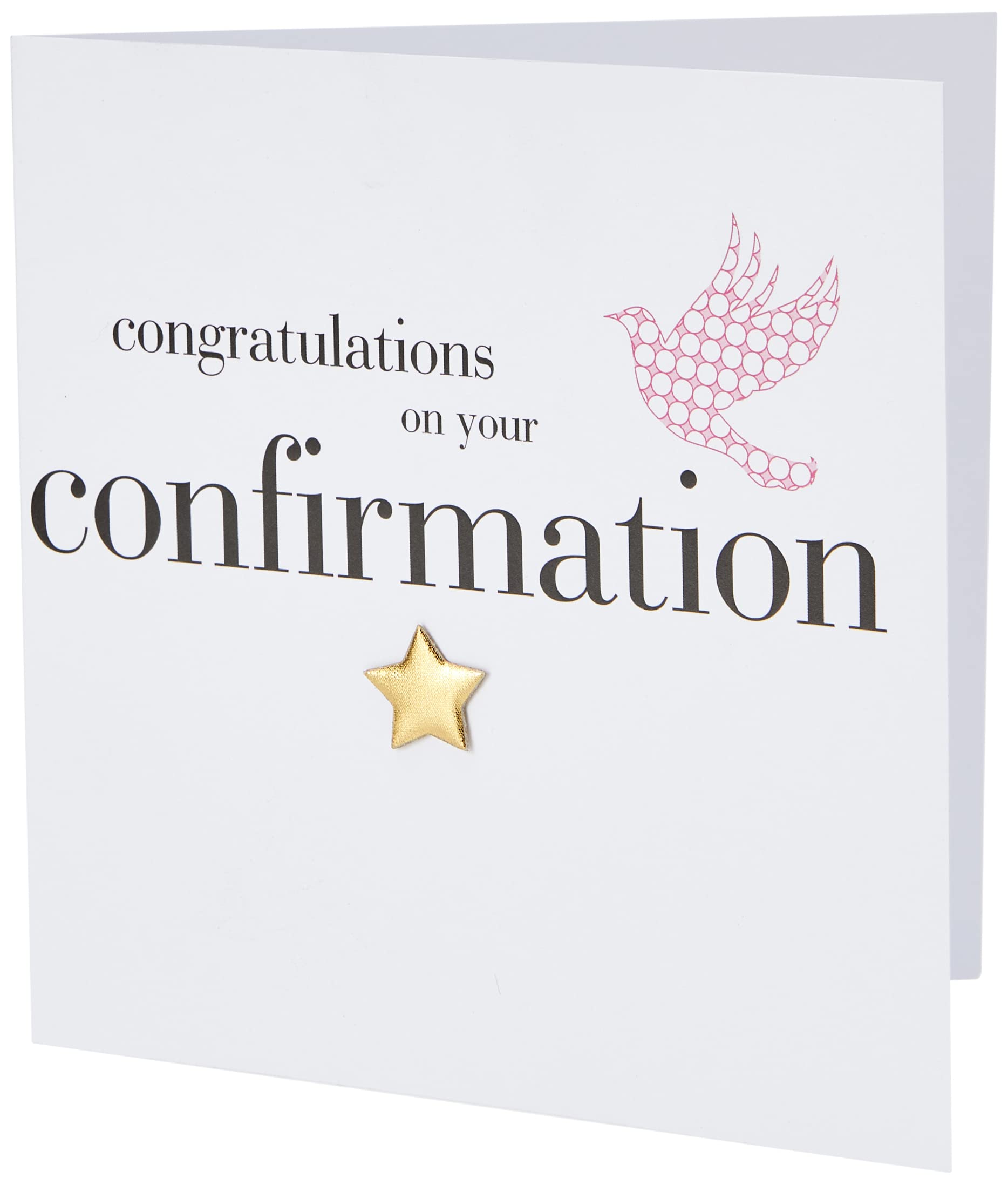 Claire Giles Greeting Cards - Confirmation Congratulations Card | 150x150mm | Gold Padded Star 1