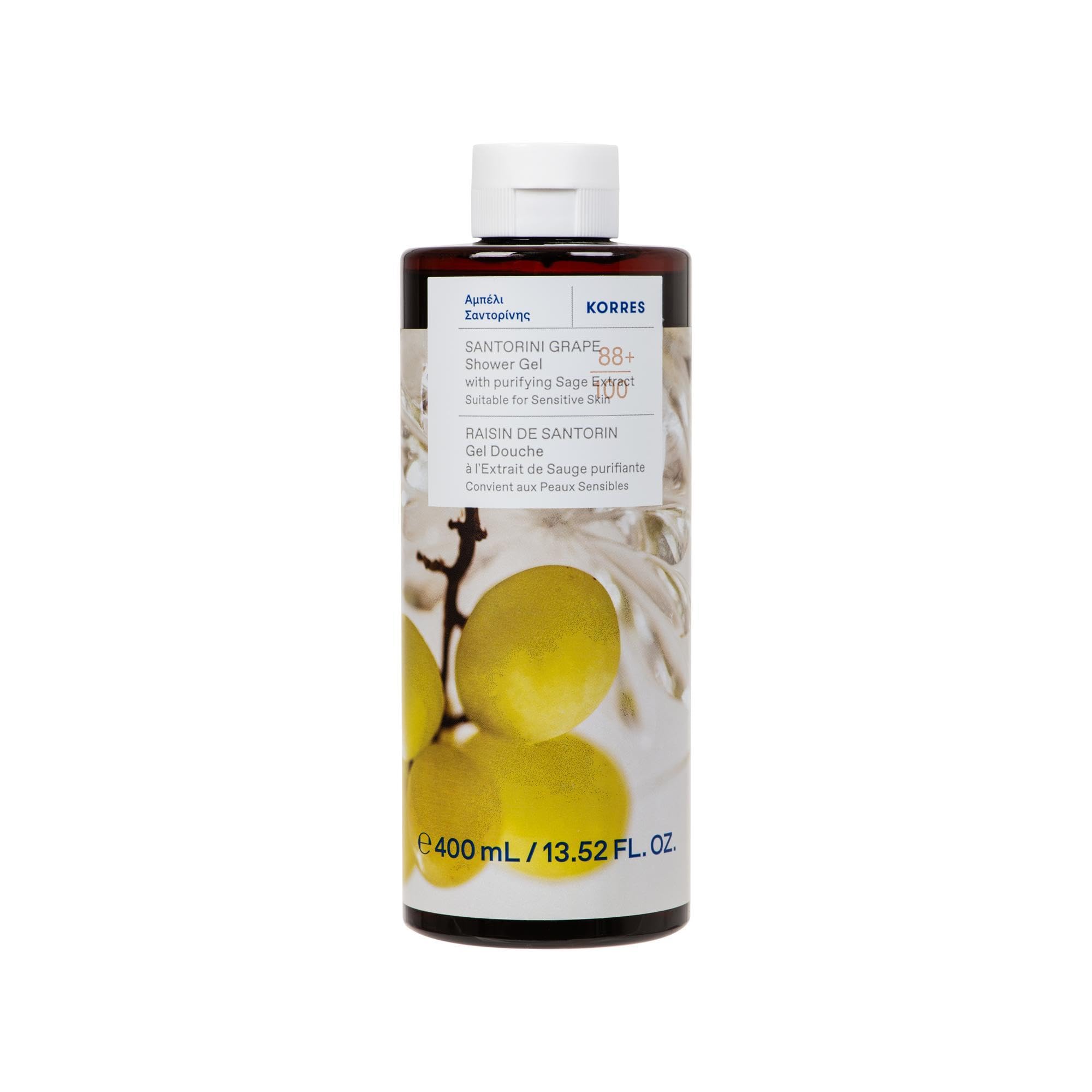 Korres Santorini Grape Shower Gel - Hydrating Gel-to-Foam Formula | 400ml 1
