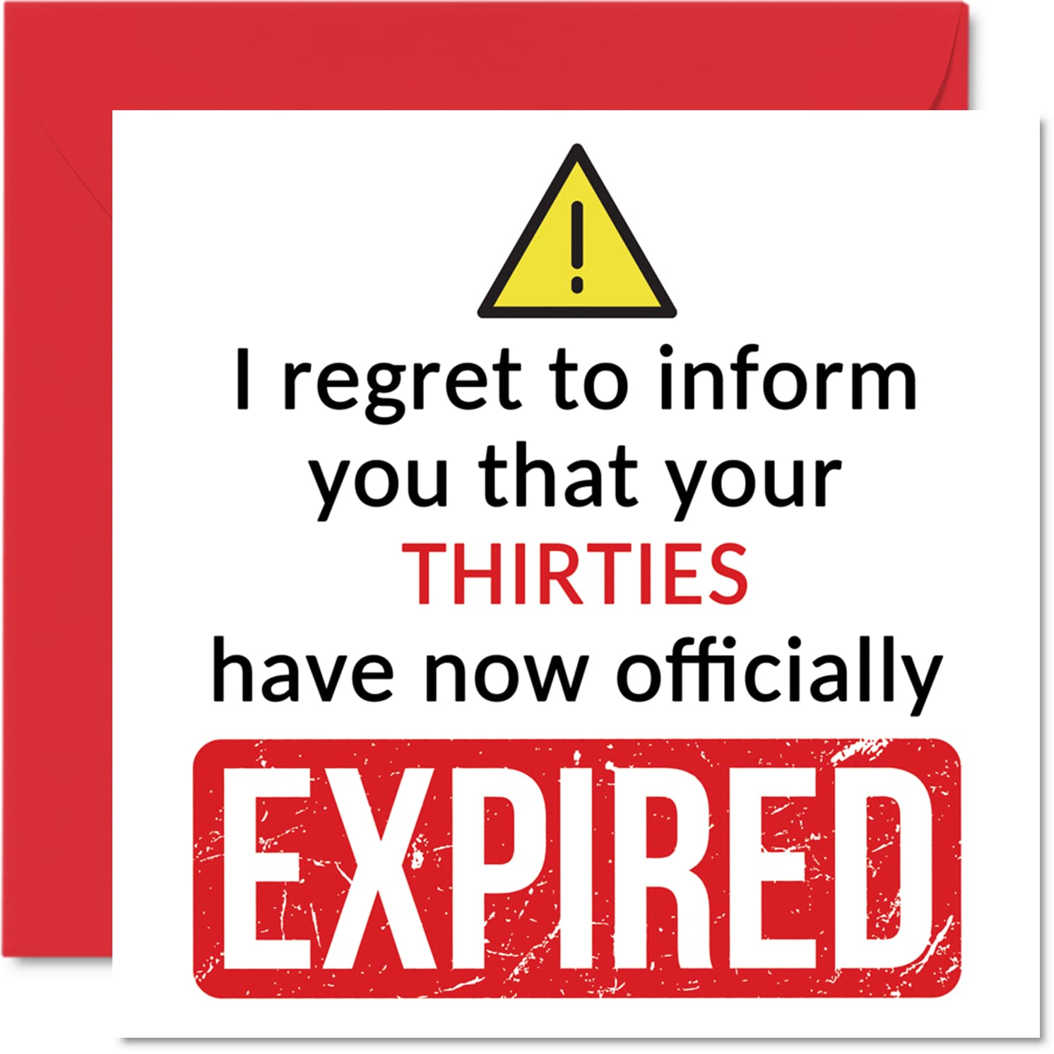 Stuff4 Funny 40th Birthday Card for Men Women | Expired Thirties Joke | Blank Inside | 145mm x 145mm