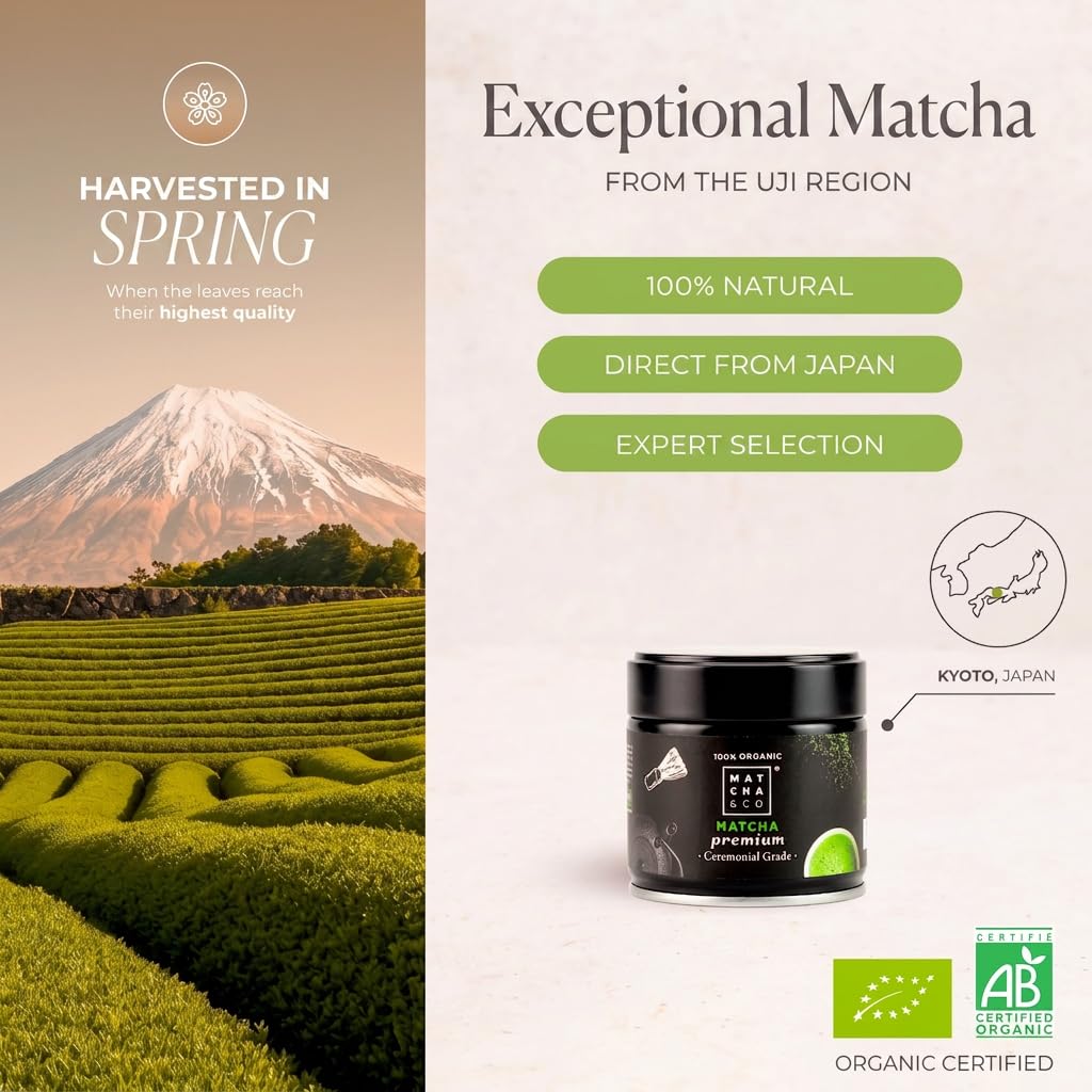 Matcha & CO Ceremonial Grade Matcha Green Tea Powder - Organic, 30g 7