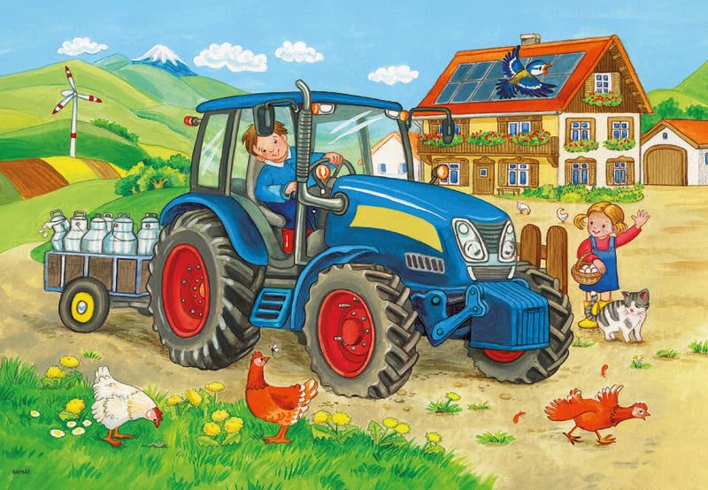 Ravensburger Construction site and Farm Puzzle Set - 2x24 Pieces | Ages 3+ | 26x18cm 2