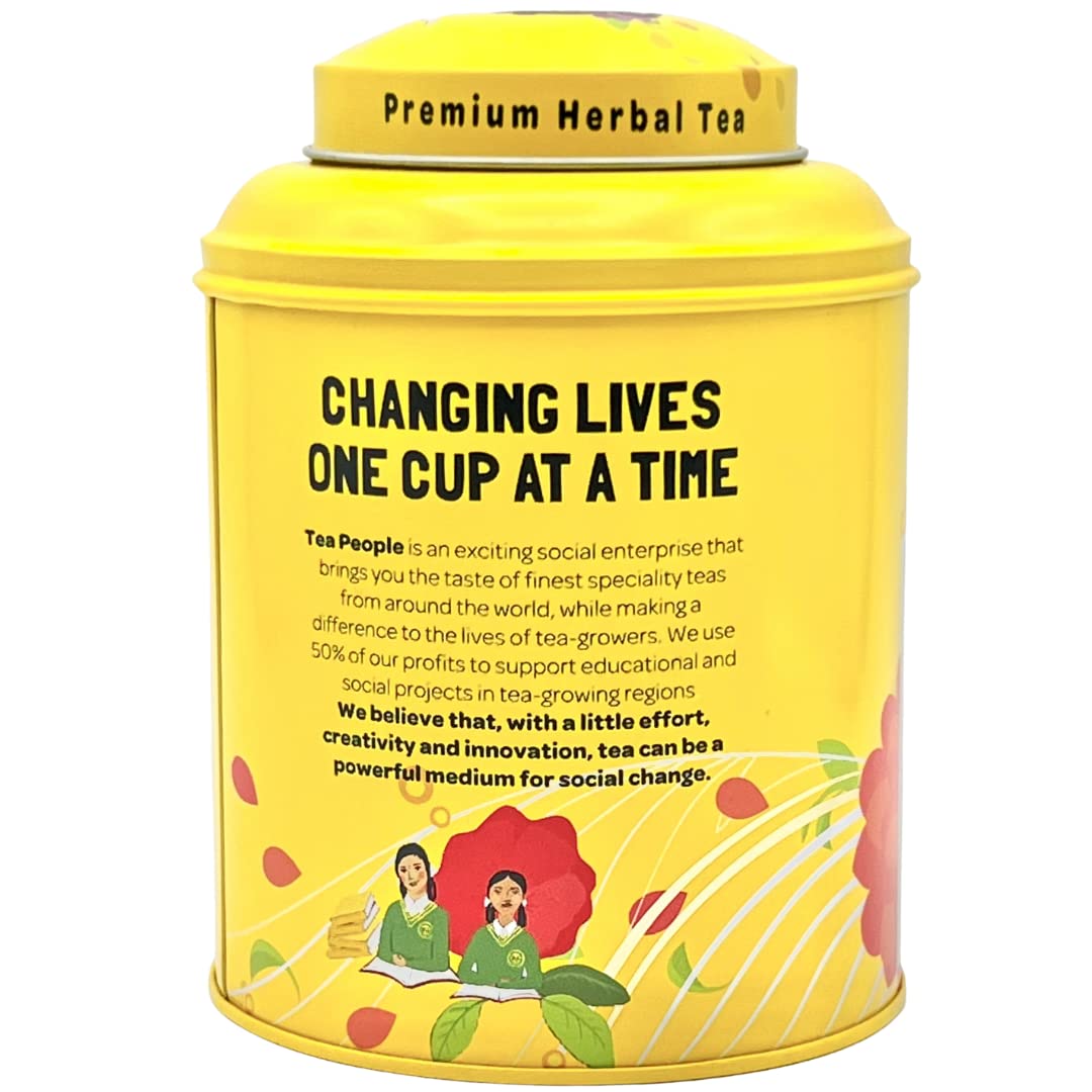 Tea People Lemon and Ginger Herbal Tea - 100g Caffeine-Free Loose Leaf Blend with Amla, Lemongrass & Ginger 10