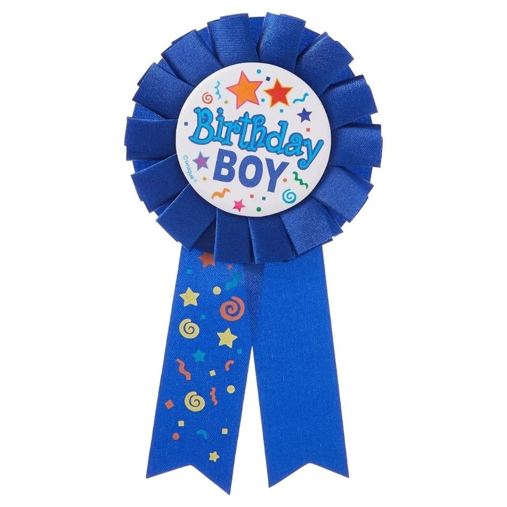 Unique Birthday Boy Multicolor Award Badge - 1 Count | 17cm x 8cm | Plastic 1