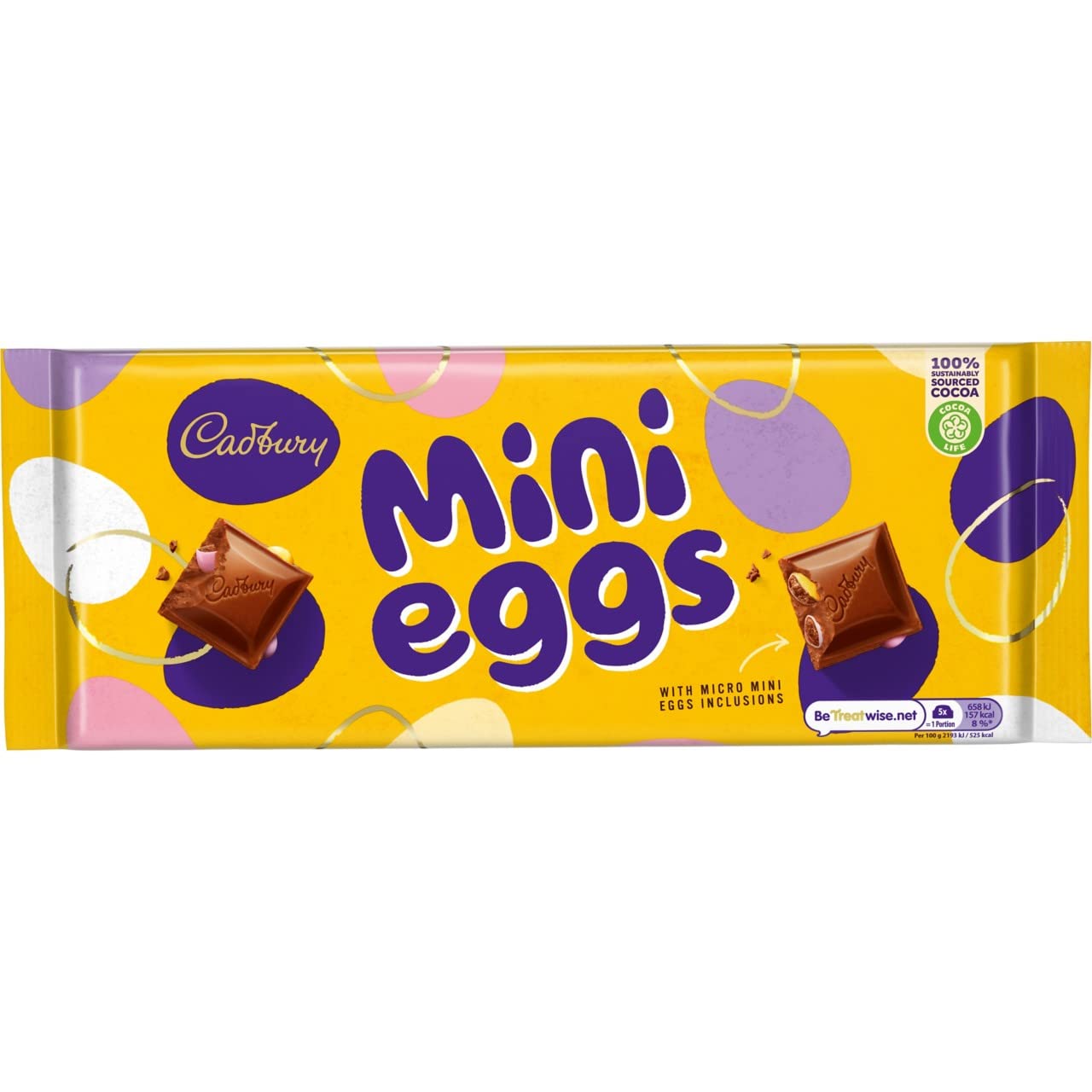 Cadbury Easter Mini Eggs Chocolate Bar - Milk Chocolate with Crunchy Inclusions | 360g 5