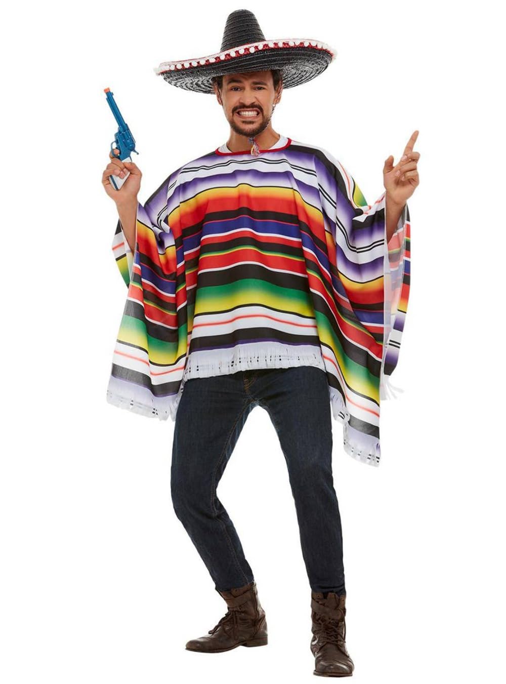 Smiffys Poncho - Multicolor, One Size 1