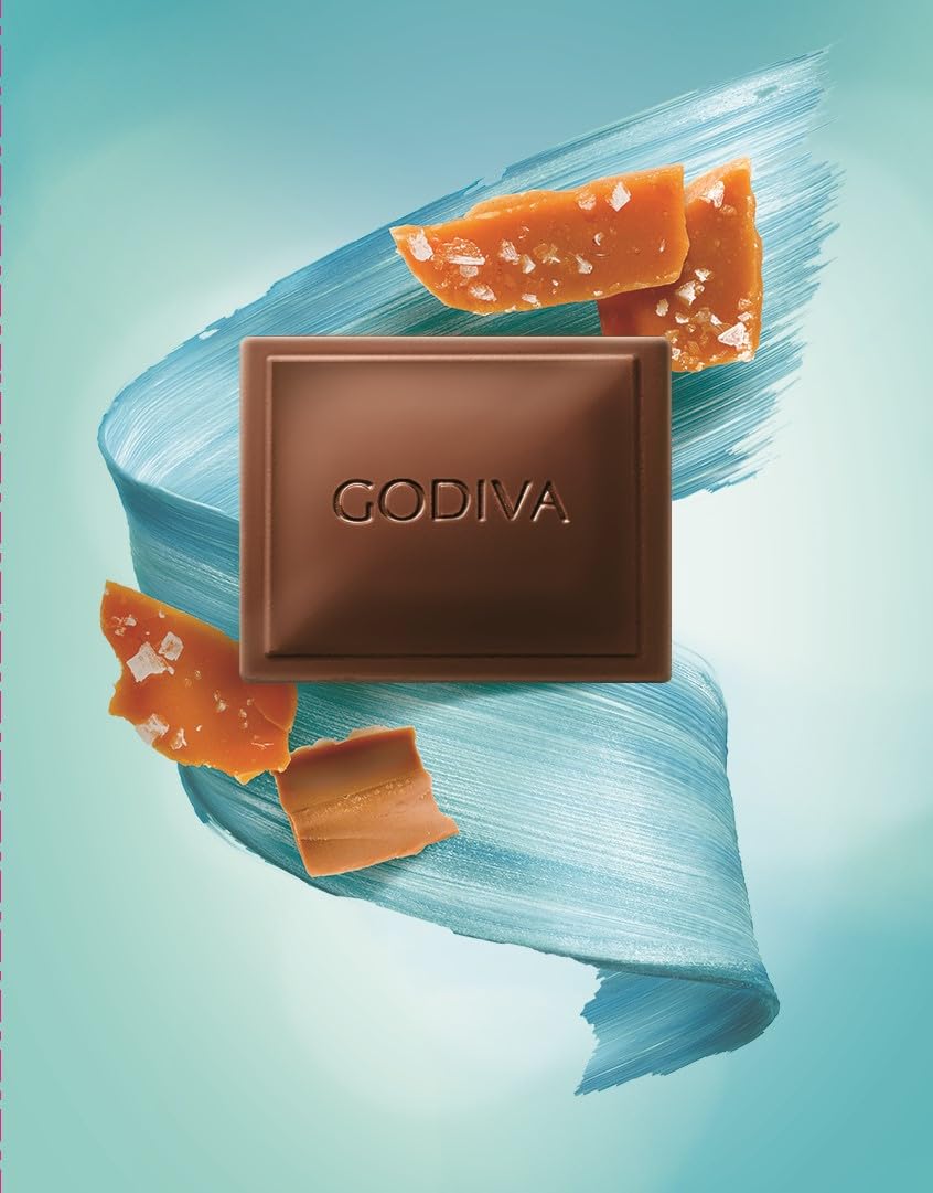 Godiva Chocolatier Signature Milk Chocolate & Salted Caramel Tablet - Creamy Milk Chocolate with Salted Toffee Pieces, 90g 8