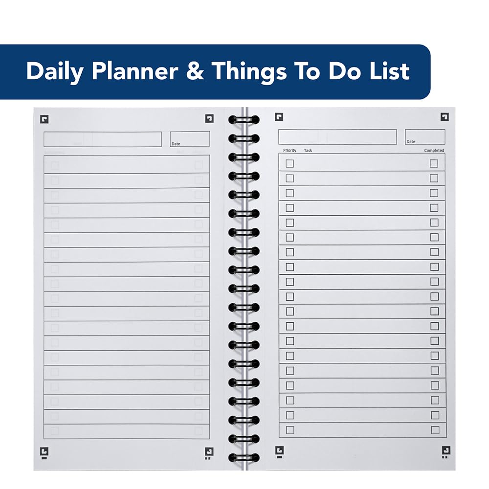Oxford My Notes To Do List Notebook - Wirebound, 230 Pages, Navy Blue/White | Value Pack of 3 2