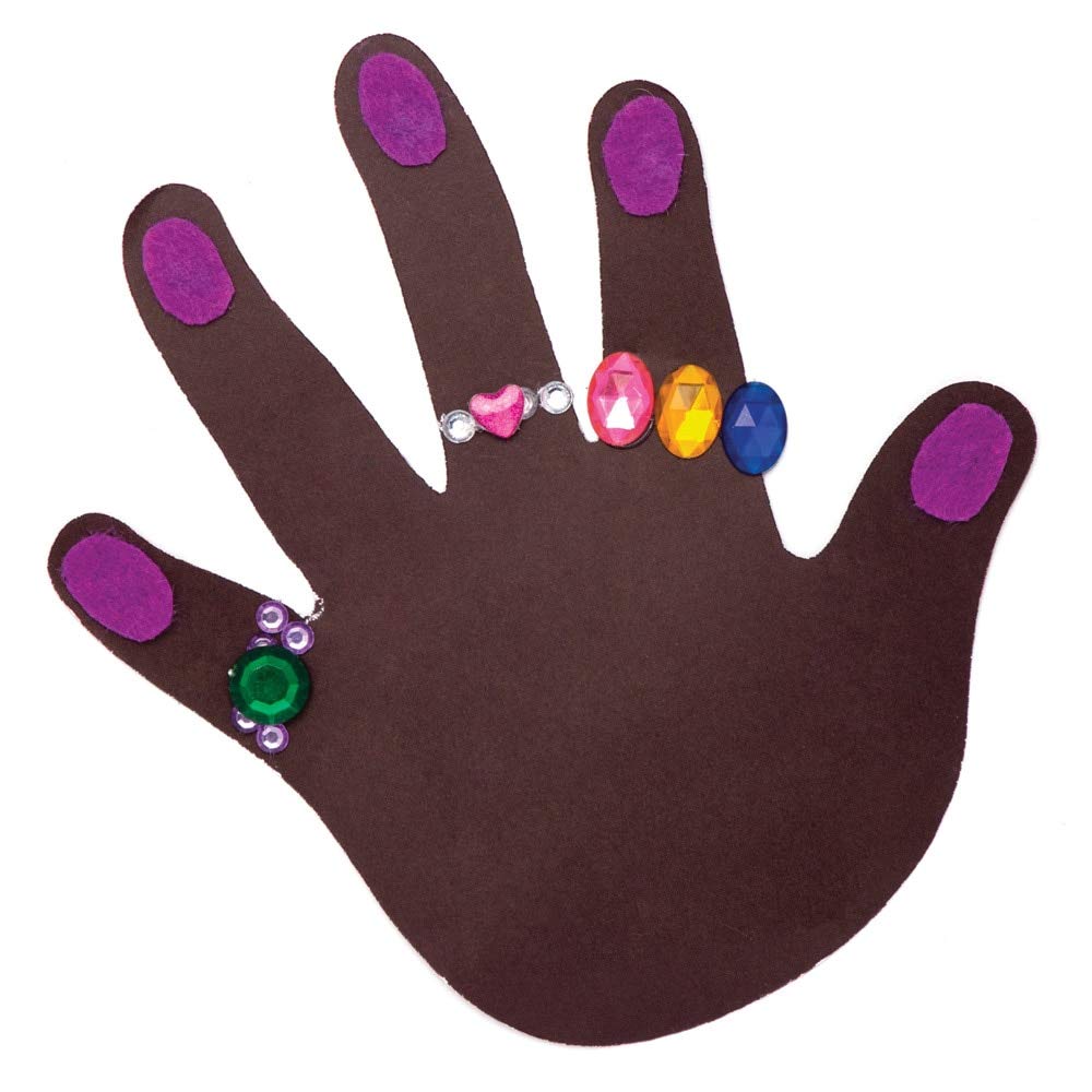 Baker Ross AW759 Multicultural Skin Tone Hand Paper Cut Outs - 56 Pack | 120gsm Paper | 14.5 x 13.5 cm 2