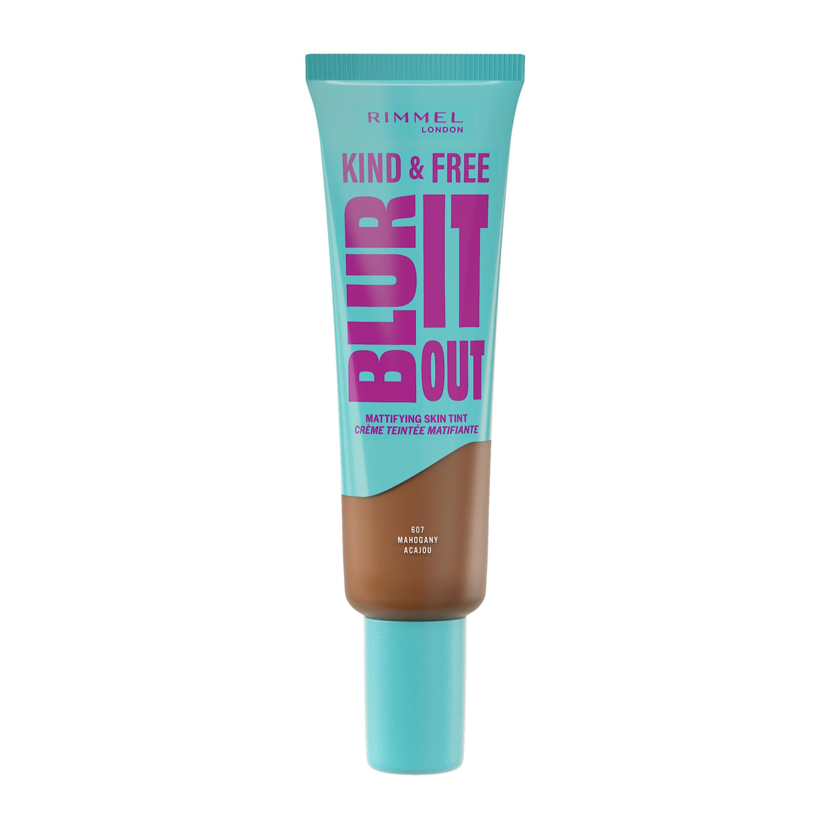 Rimmel Kind & Free BLUR IT OUT Mattifying Skin Tint - 607 Mahogany, 30 ml, SPF20