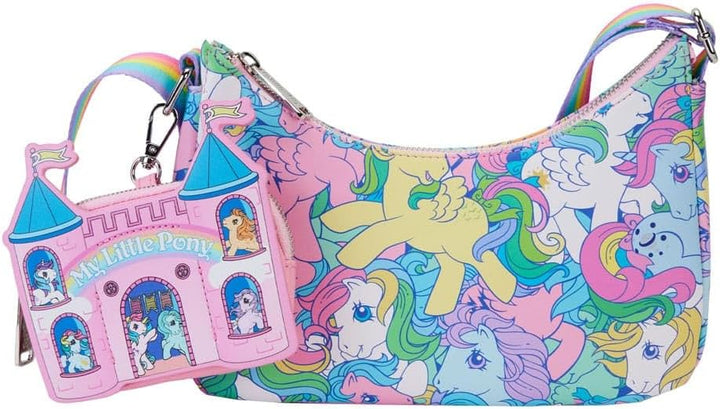 Loungefly My Little Pony All Over Print Crossbody Bag with Detachable Coin Purse (Multicolor)