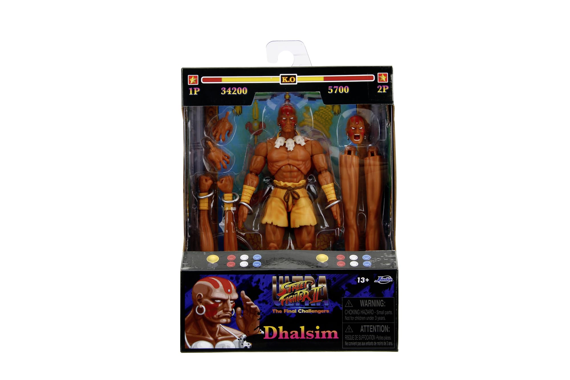 Jada Street Fighter Dhalsim Deluxe Collector Action Figure | 15 cm | 20+ Points of Articulation 6