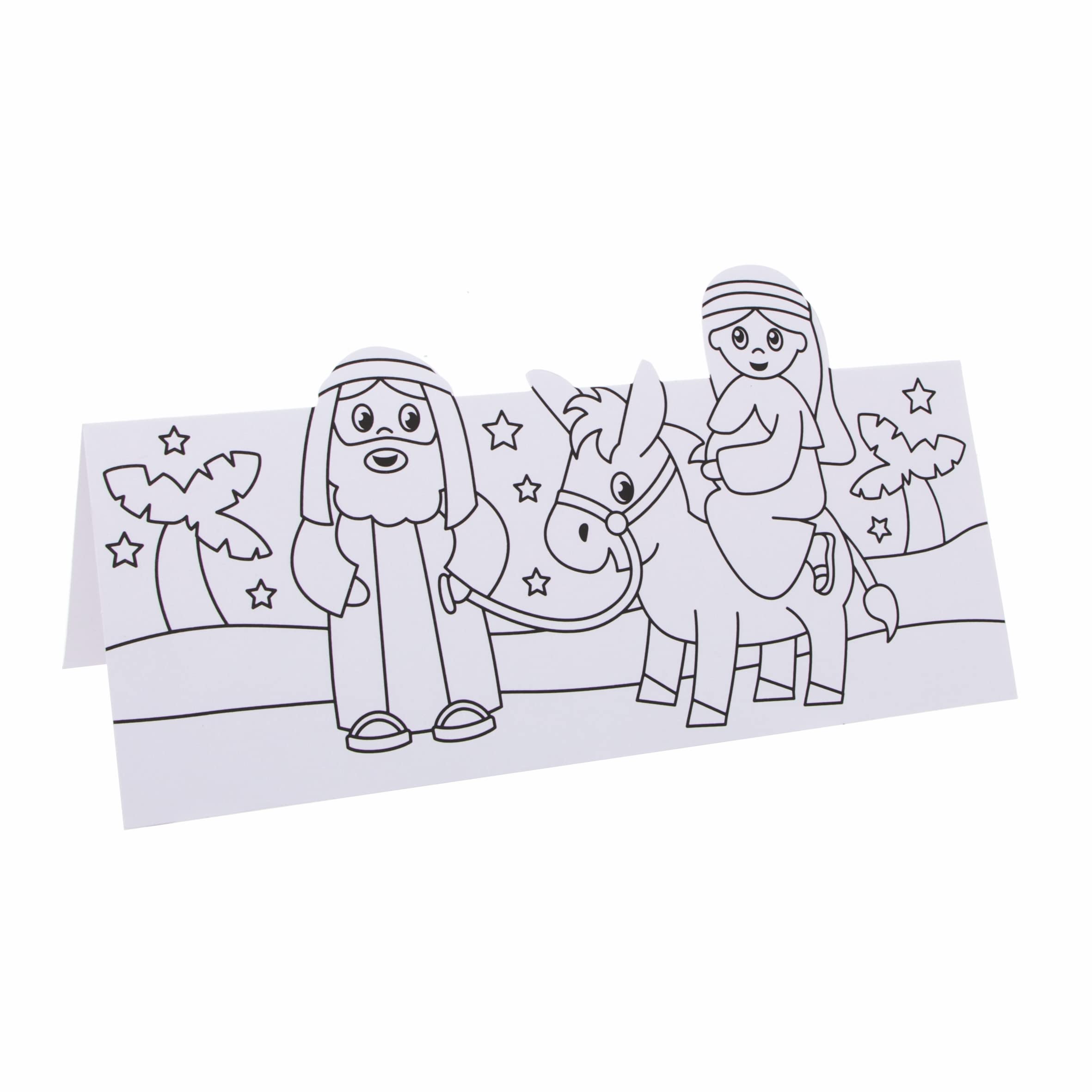 Baker Ross FC270 Nativity Colour In Pop Up Cards - Pack of 10 Christmas Craft Kit