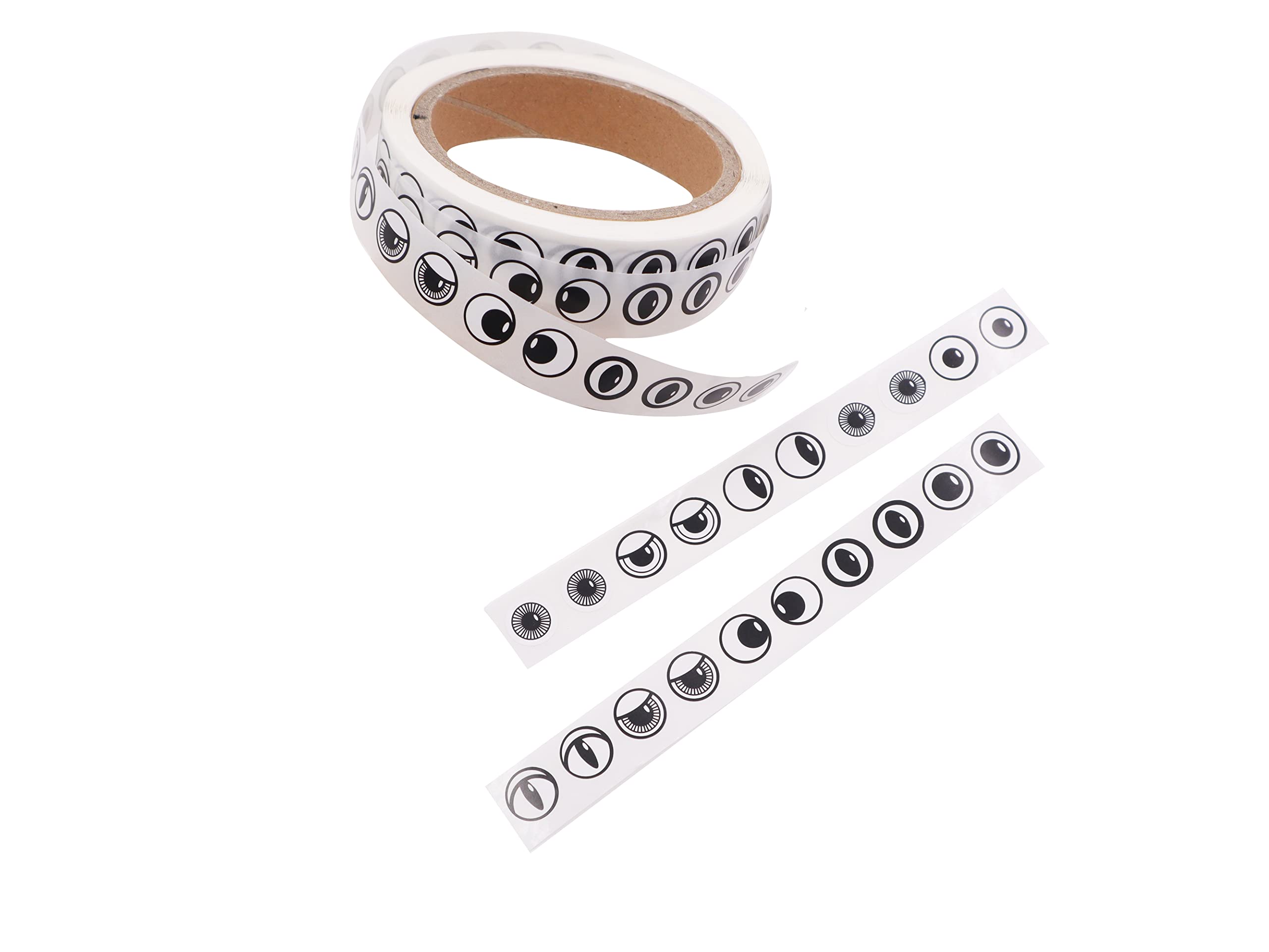 Craftplay Eyes Roll of 500 Black & White Craft Stickers for Arts & Crafts