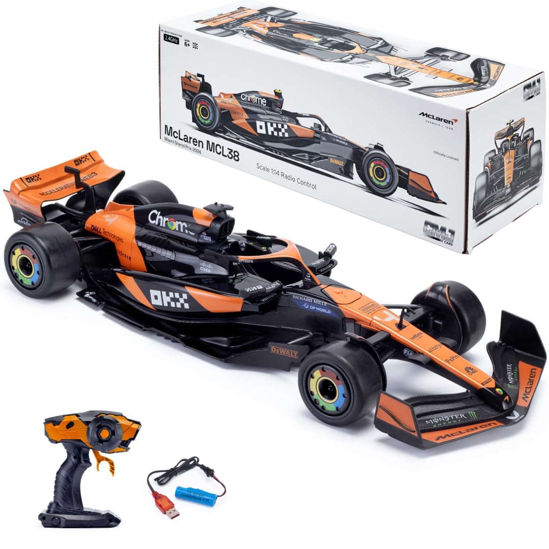 McLaren MCL38 RC Car - 1:14 Scale 2.4GHz Remote Controlled F1 Vehicle for Kids & Collectors 9