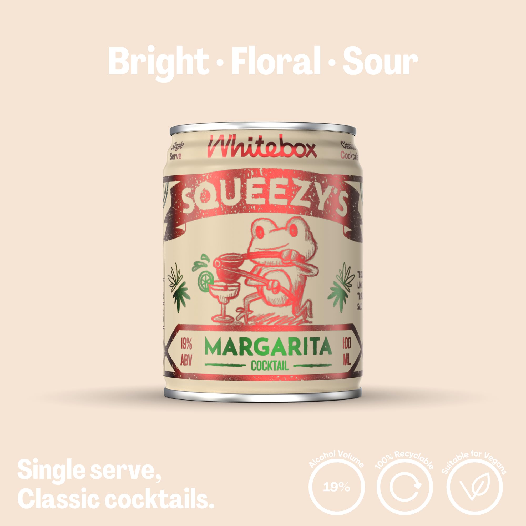 WHITEBOX COCKTAILS Squeezy’s Margarita Single Serve Premixed Cocktail | 19% ABV | 100ml Can