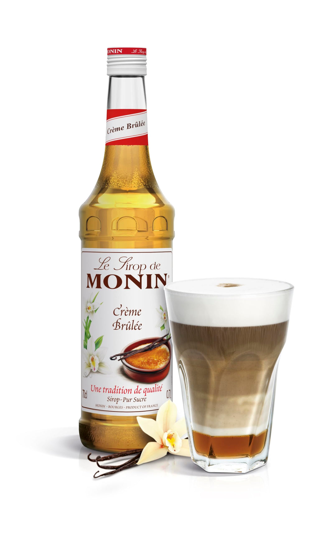 MONIN Crème Brûlée Syrup 1L - Vanilla Indulgence for Coffee, Cocktails & Dessert Drinks