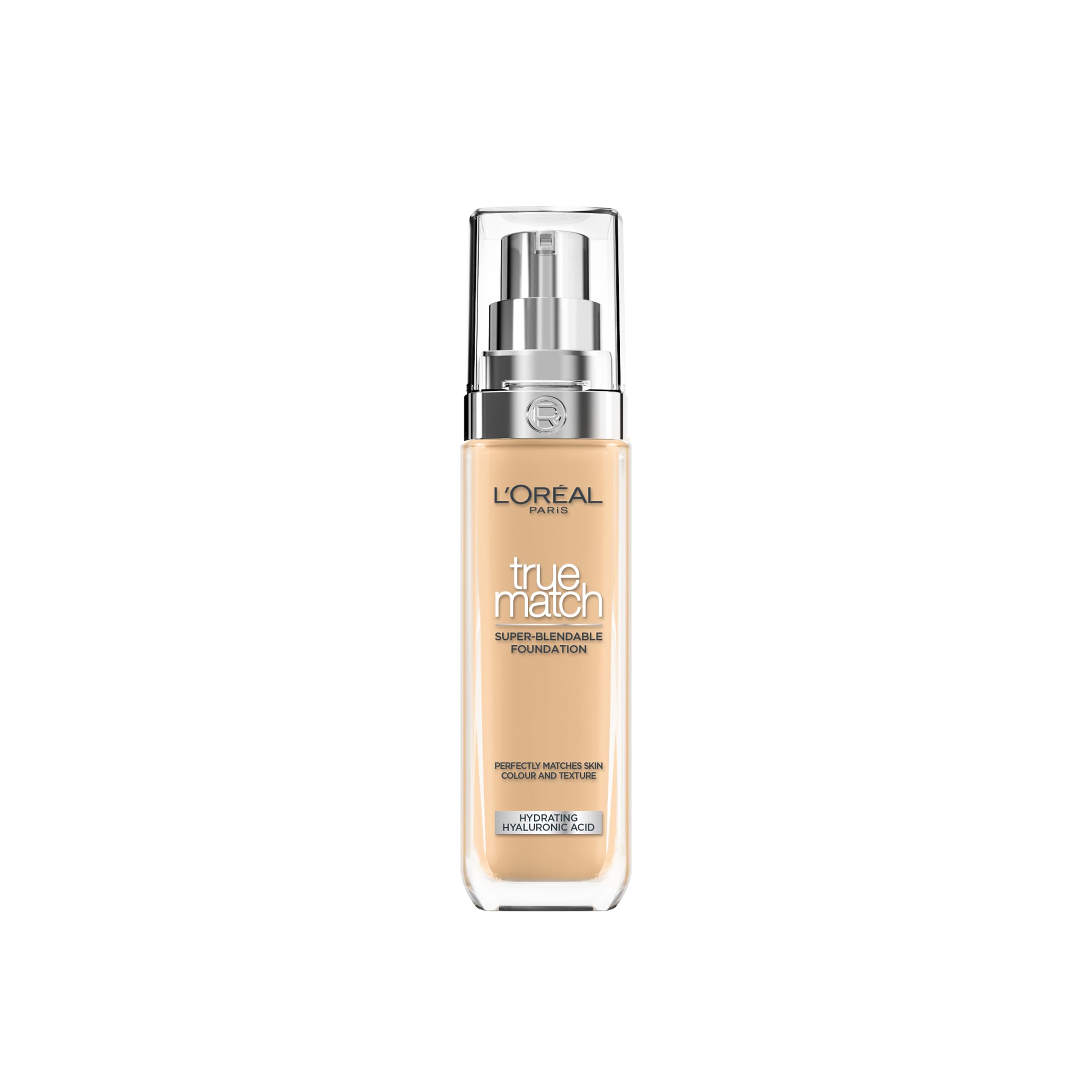 L'Oreal Paris True Match Hydrating Liquid Foundation - 24h Hydration, Hyaluronic Acid, SPF 16, 4W Golden Natural, 30 ml 1