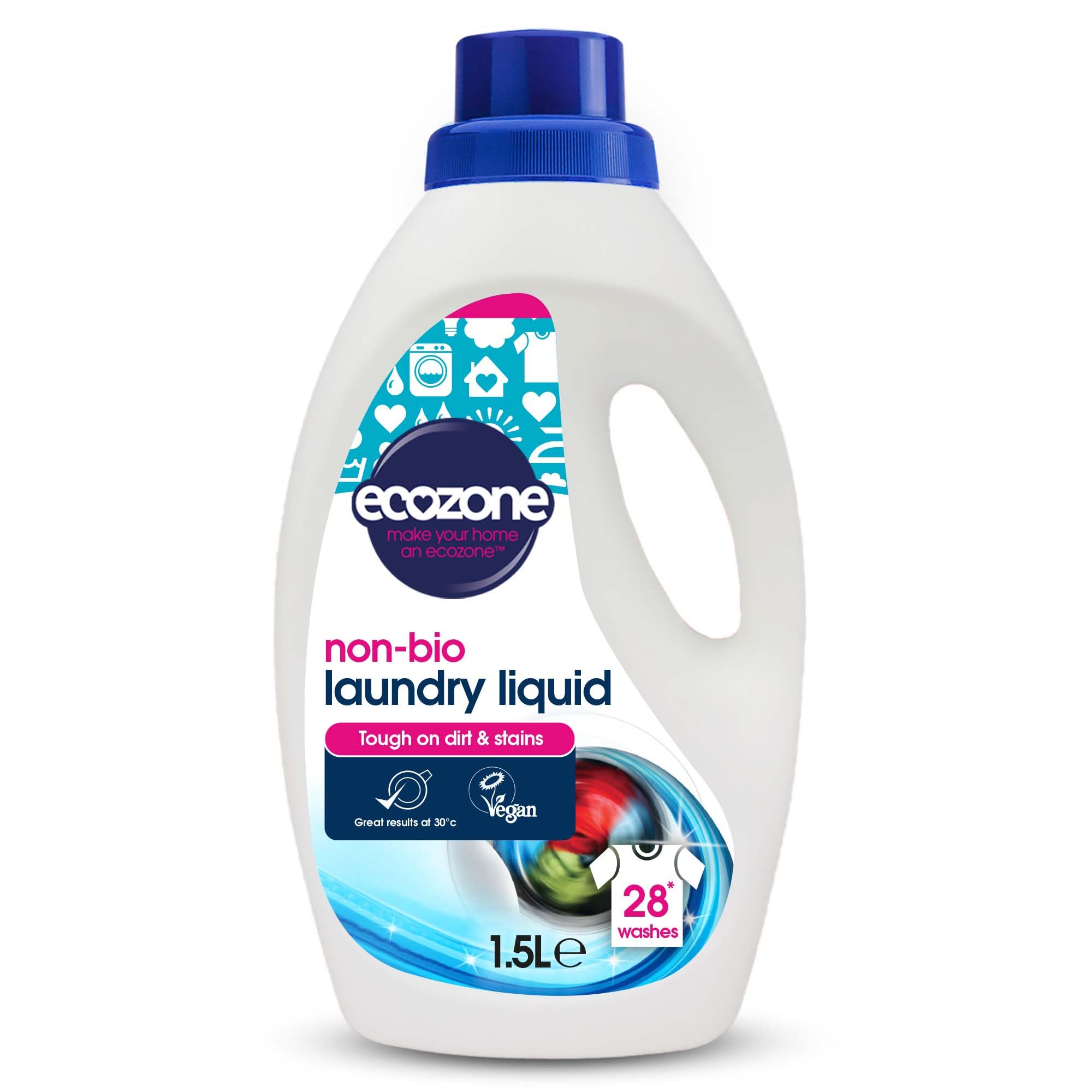 Ecozone Non Bio Laundry Liquid - 18 Washes | Tough on Dirt | Fresh Scent | 1.5L