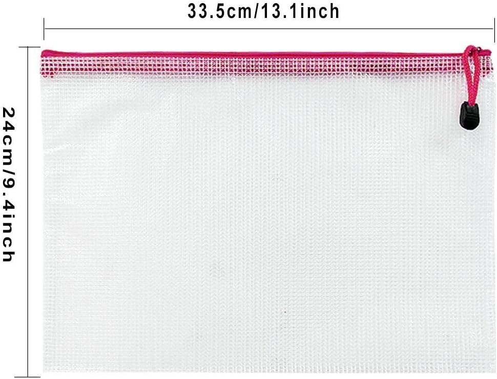 NORTHERN BROTHERS A4 Zip Wallets - 12PCS Plastic Folders, Multicolor, Water Resistant PVC 2