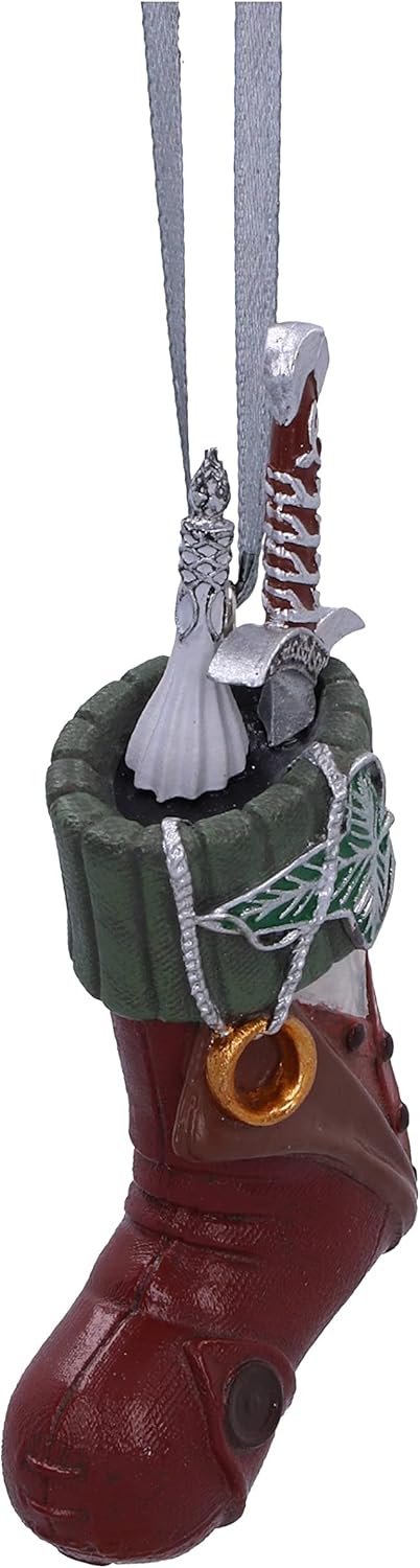 Nemesis Now Lord of the Rings Frodo Stocking Hanging Ornament 8.6cm, Resin, Officially Licensed Collectible