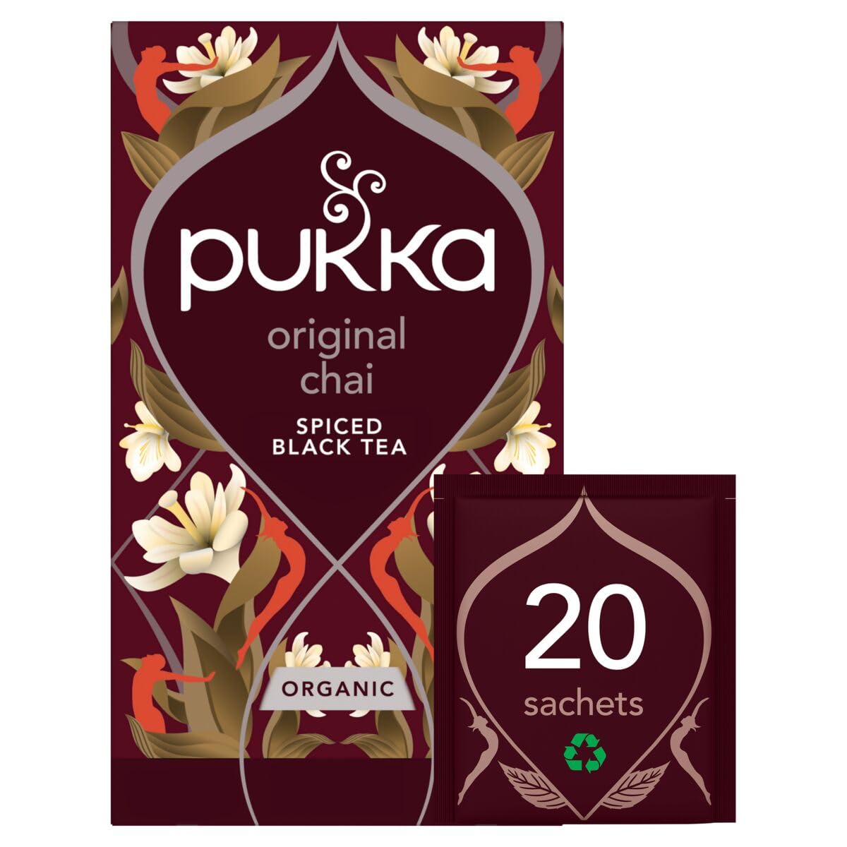 Pukka Herbs Original Chai Organic Herbal Tea Bags - 20 Count, 40g 1