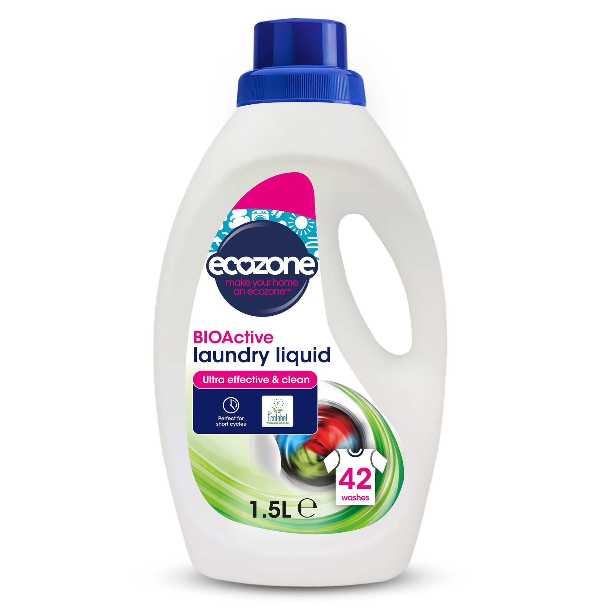 Ecozone BIOActive Laundry Cleaner Liquid Detergent - 1.5L | Plant-Based | EU Ecolabel Certified