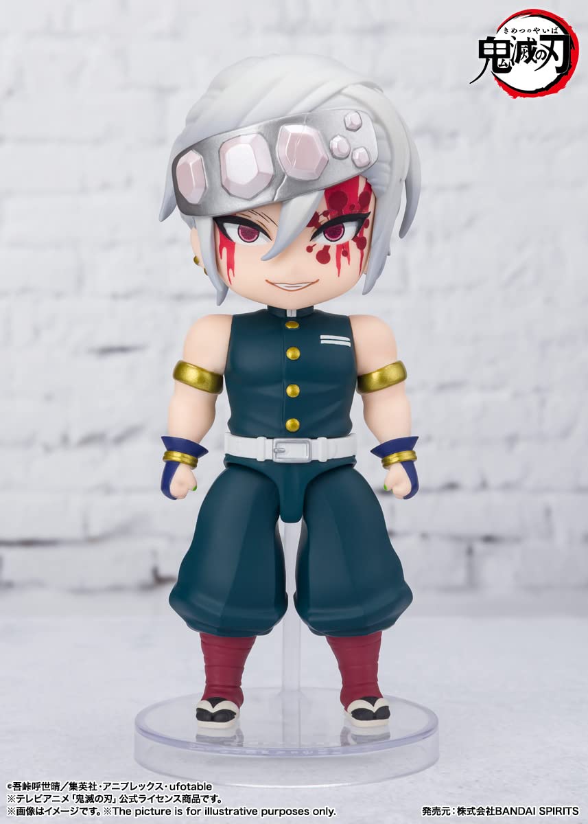 TAMASHII NATIONS Demon Slayer: Tengen Uzui Sound Breathing Figuarts Mini Action Figure - 3.9" Collectible Anime Figure