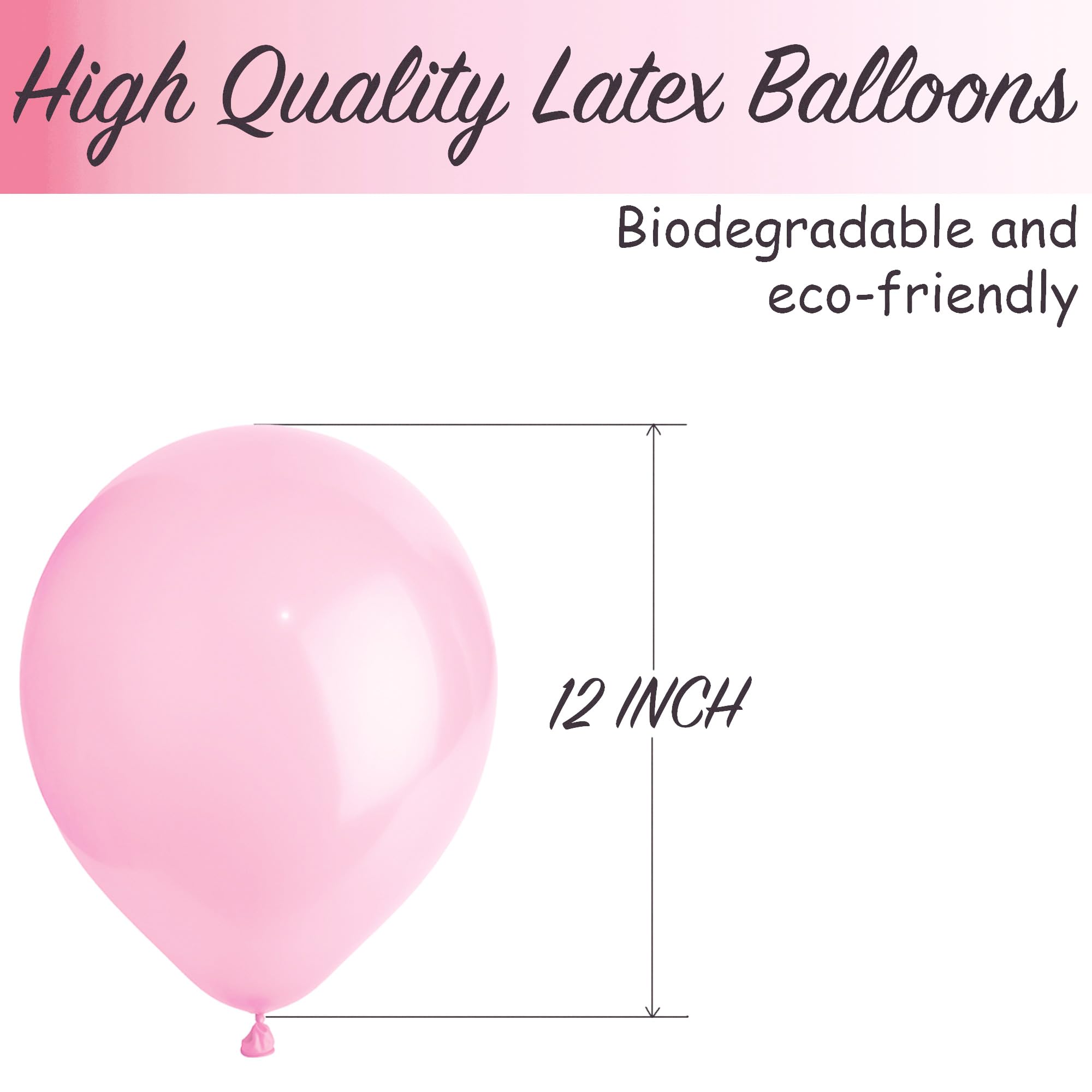 SHATCHI Metallic Light Pink Balloons - 10 Pack | 12 Inch Large | Thick Latex 3