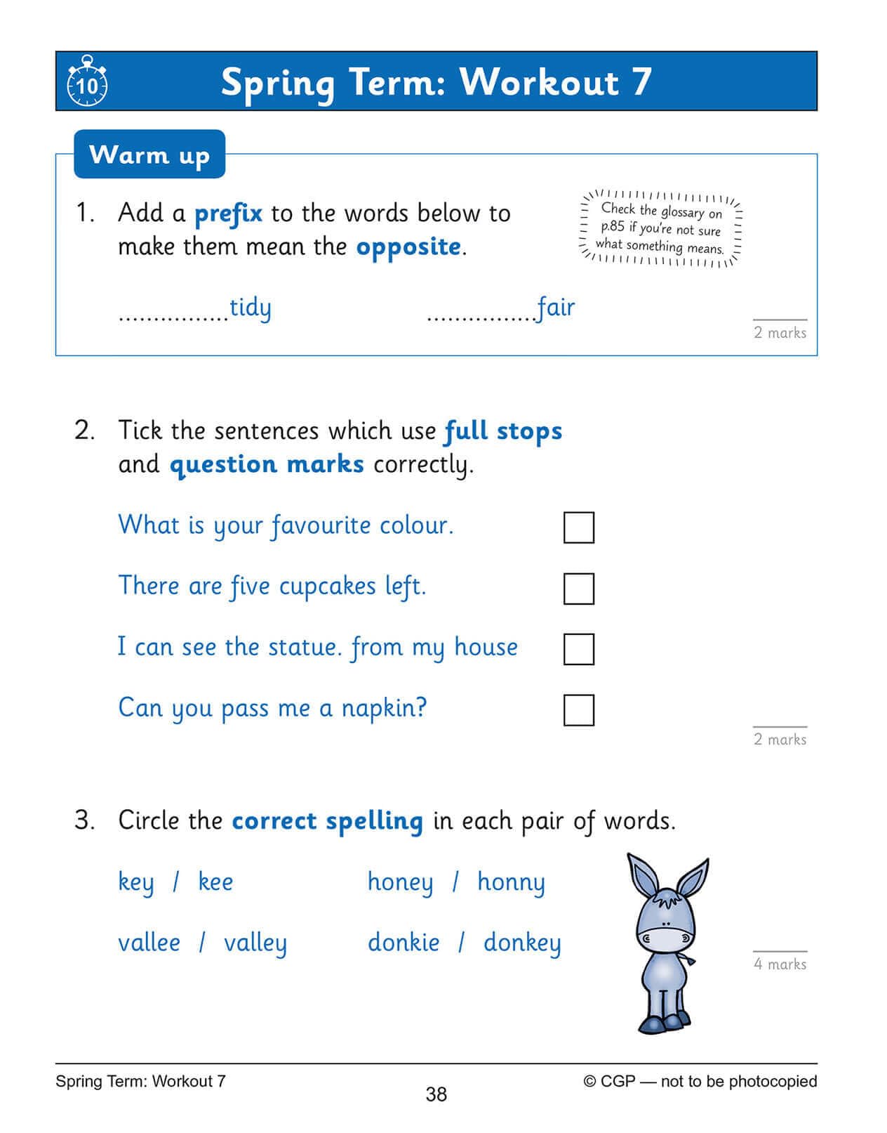 CGP Books KS1 English 10-Minute Weekly Workouts - Year 2 | Ages 6-7 | 88 Pages 6